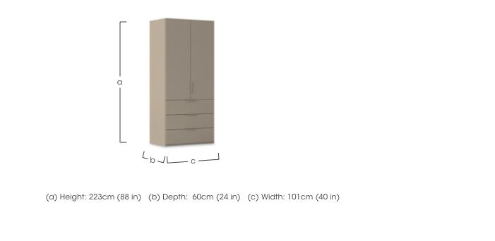 Haven 101cm 2 Door Hinged Wardrobe with Décor Doors in  on Furniture Village