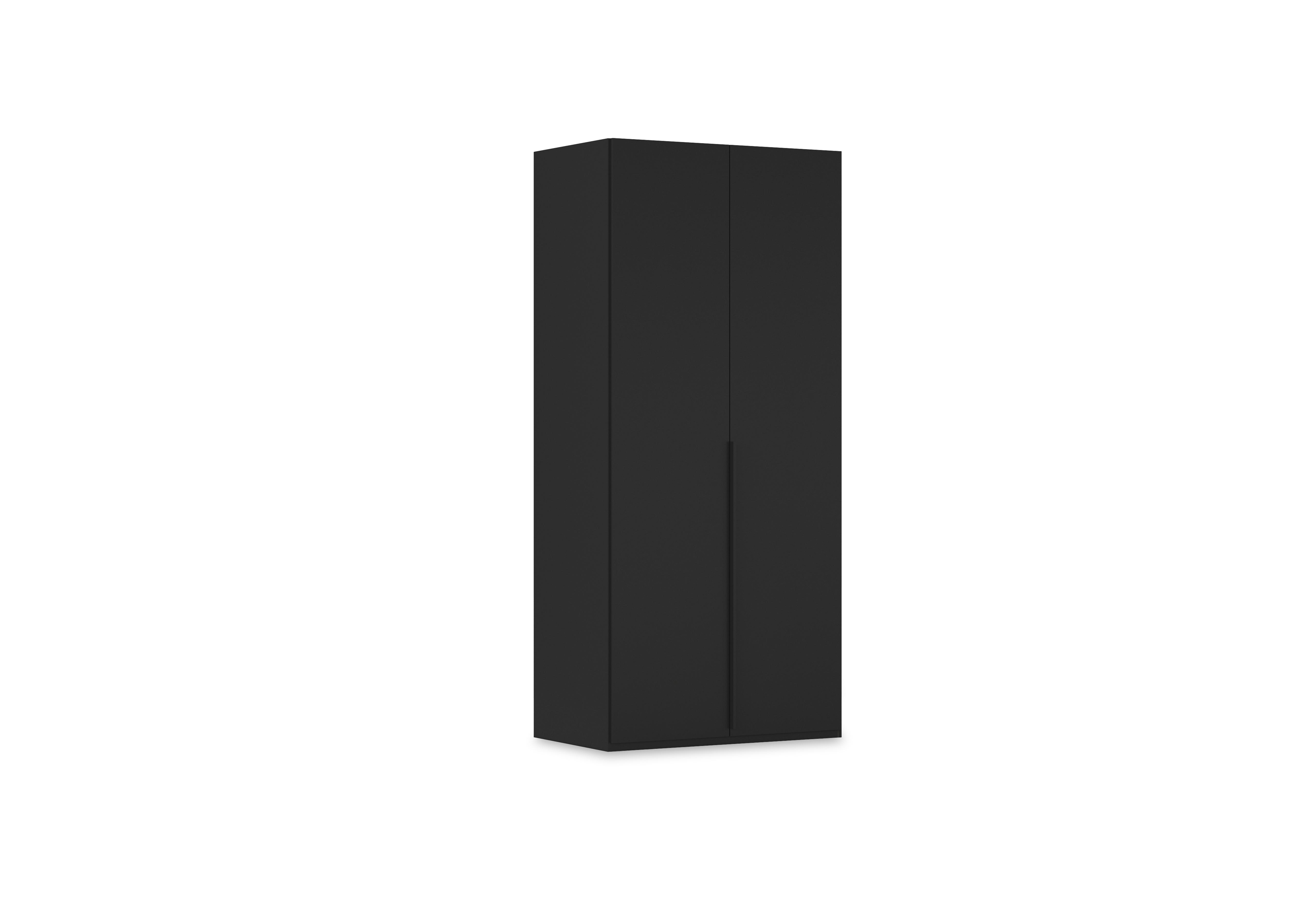 Haven 101cm 2 Door Hinged Wardrobe with Décor Doors in Asd5t  Black Black Front on Furniture Village
