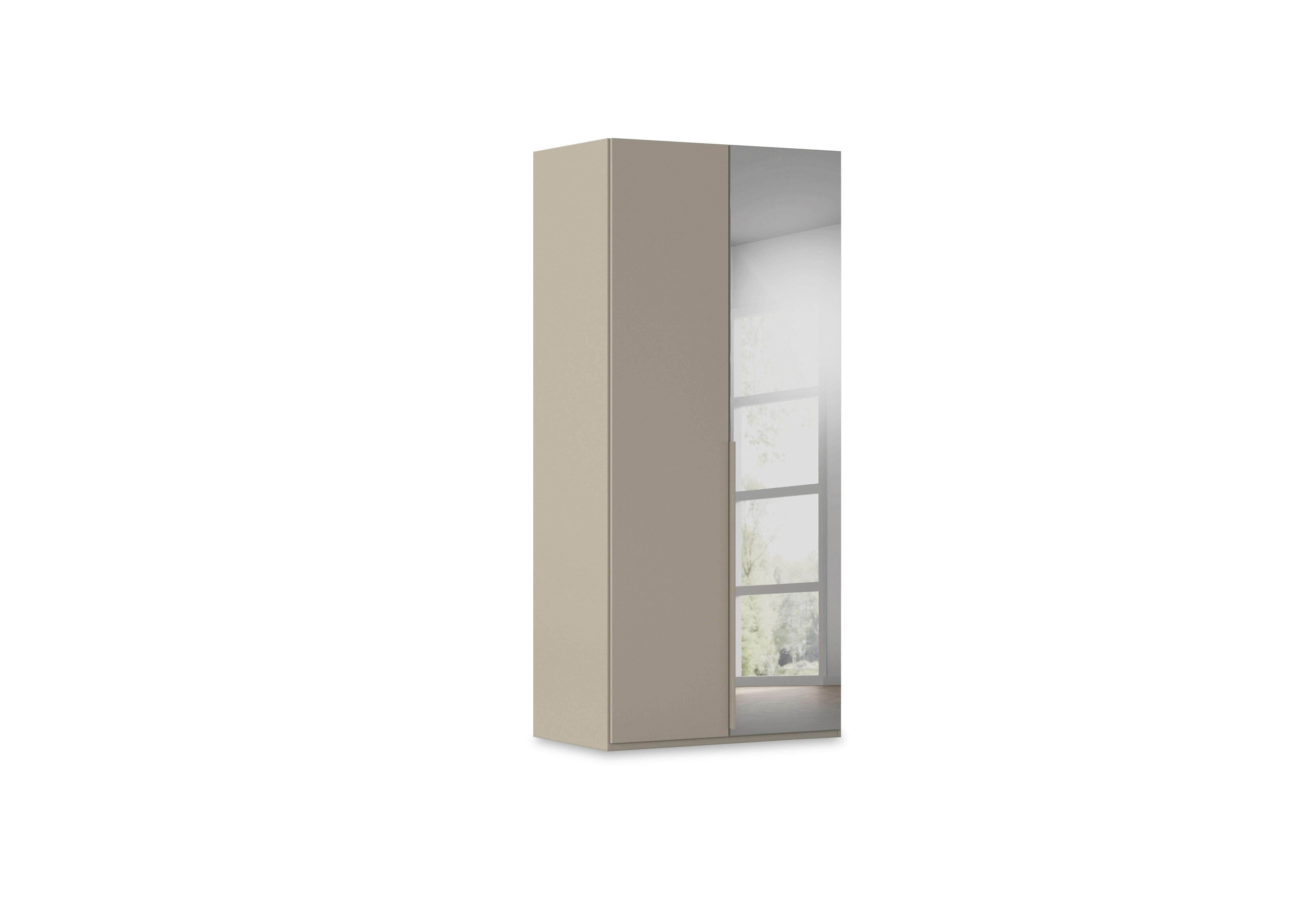 Haven 101cm 2 Door Hinged Wardrobe with 1 Décor Door and 1 Mirror Door in Afd4l Fango Fango Front on Furniture Village
