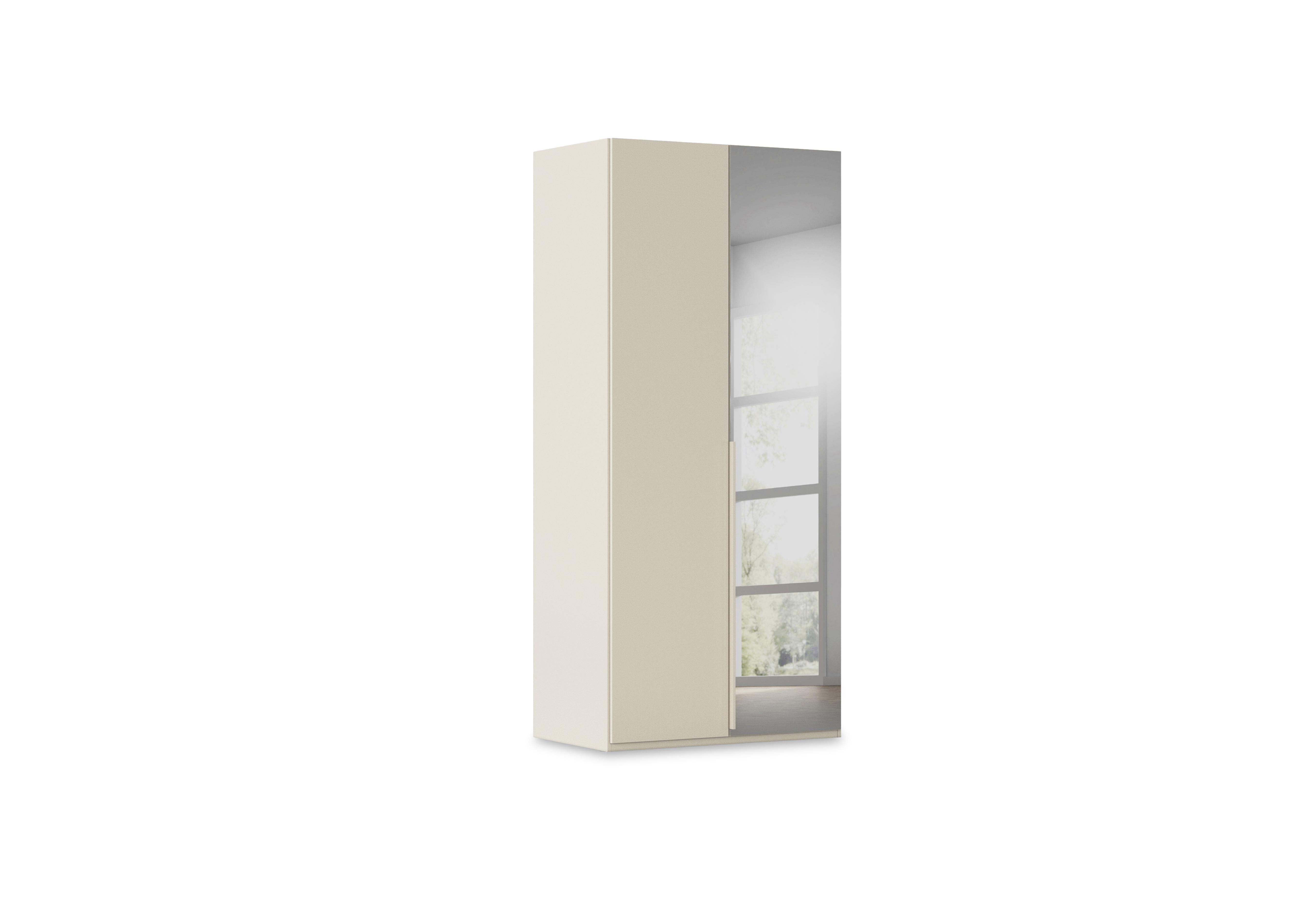 Haven 101cm 2 Door Hinged Wardrobe with 1 Décor Door and 1 Mirror Door in Awd1l Alpine White White Front on Furniture Village