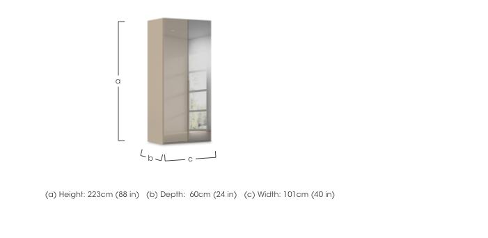 Haven 101cm 2 Door Hinged Wardrobe with 1 Glass Door and 1 Mirror Door in  on Furniture Village