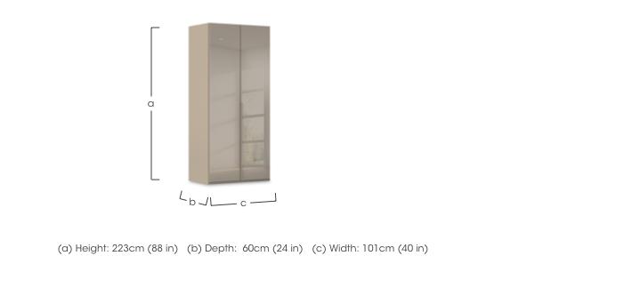 Haven 101cm 2 Door Hinged Wardrobe with Glass Doors in  on Furniture Village