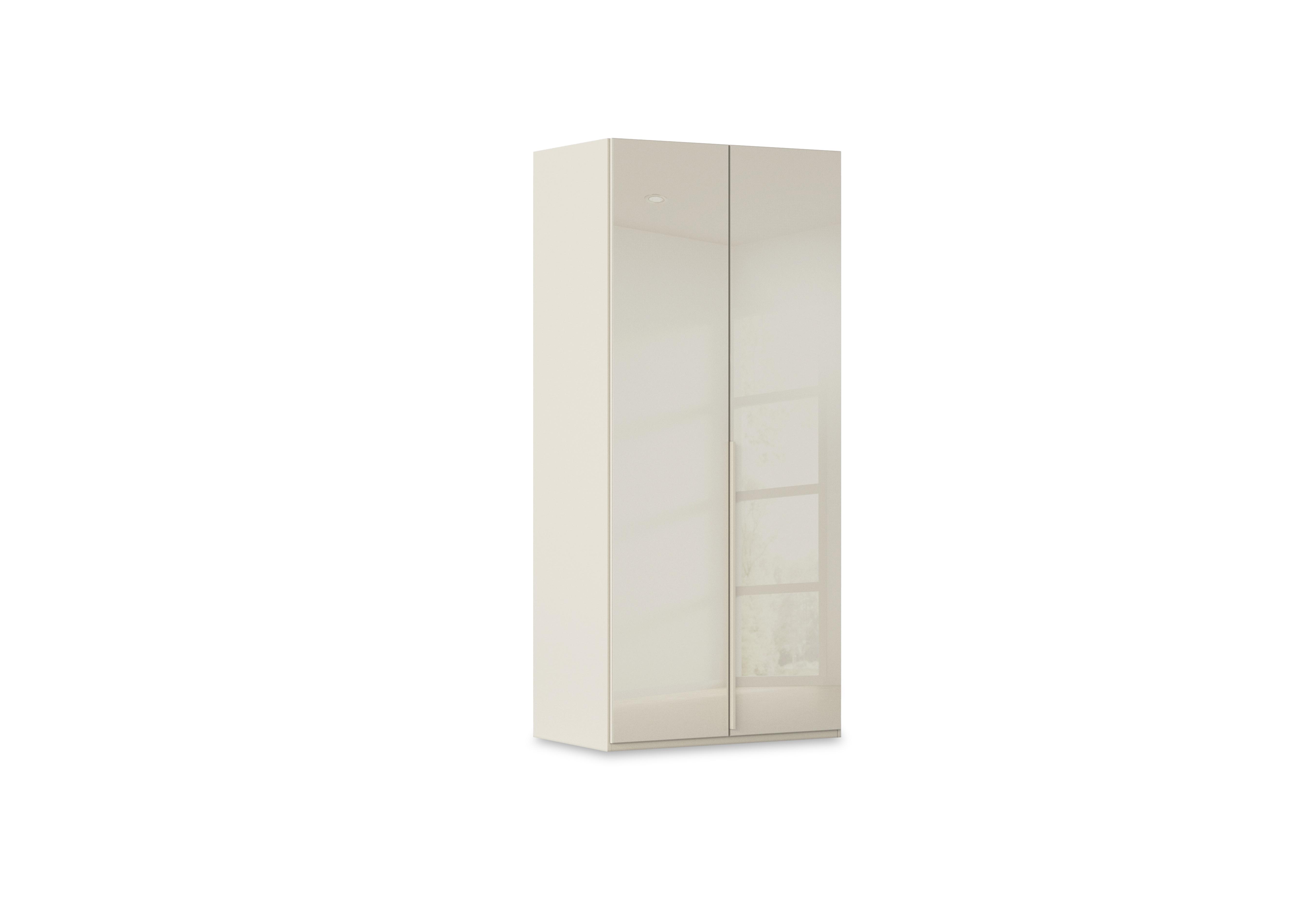 Haven 101cm 2 Door Hinged Wardrobe with Glass Doors in Acg3l  Champagne Champagne Gls on Furniture Village