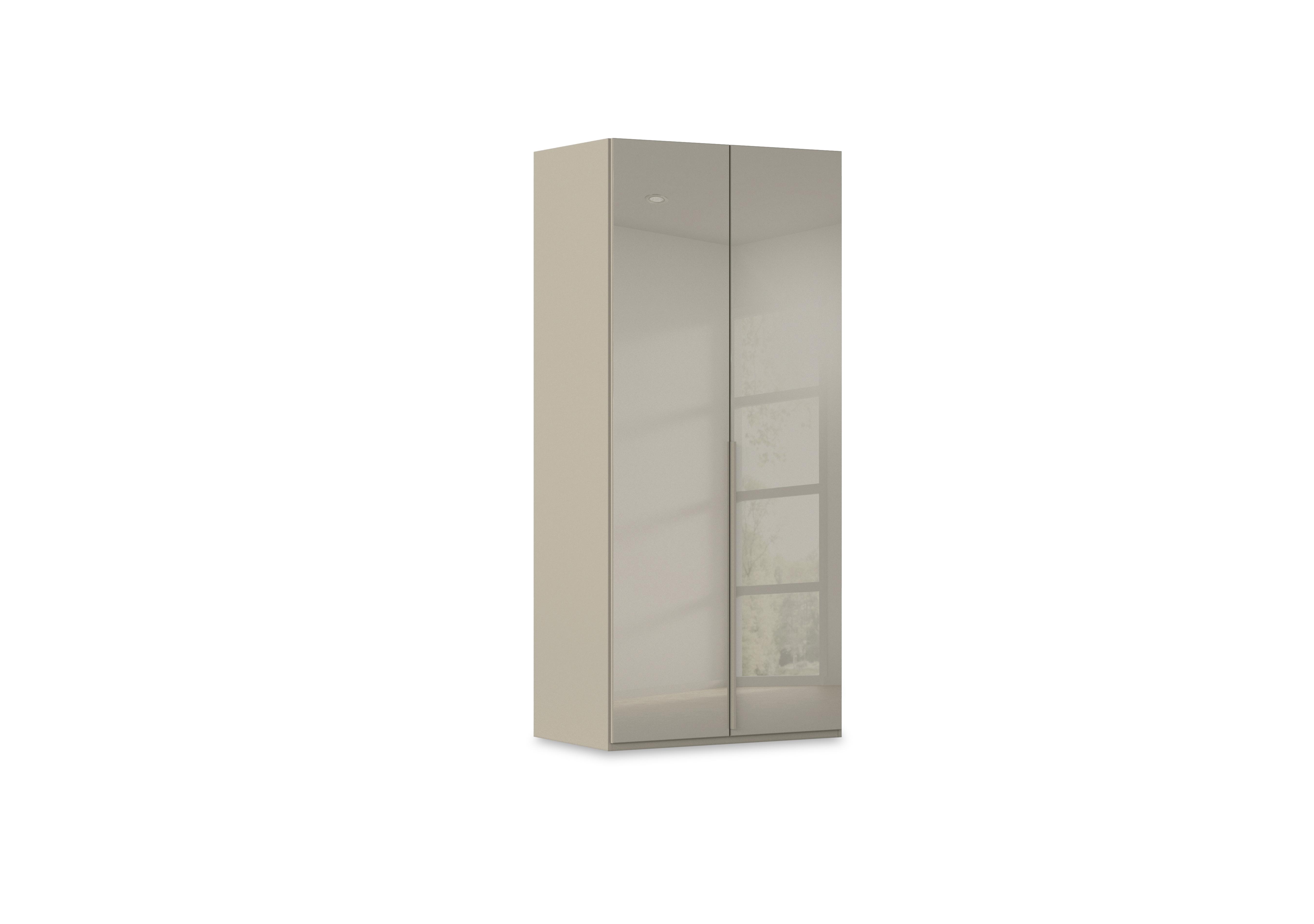 Haven 101cm 2 Door Hinged Wardrobe with Glass Doors in Afg4l  Fango Fango Glass Front on Furniture Village