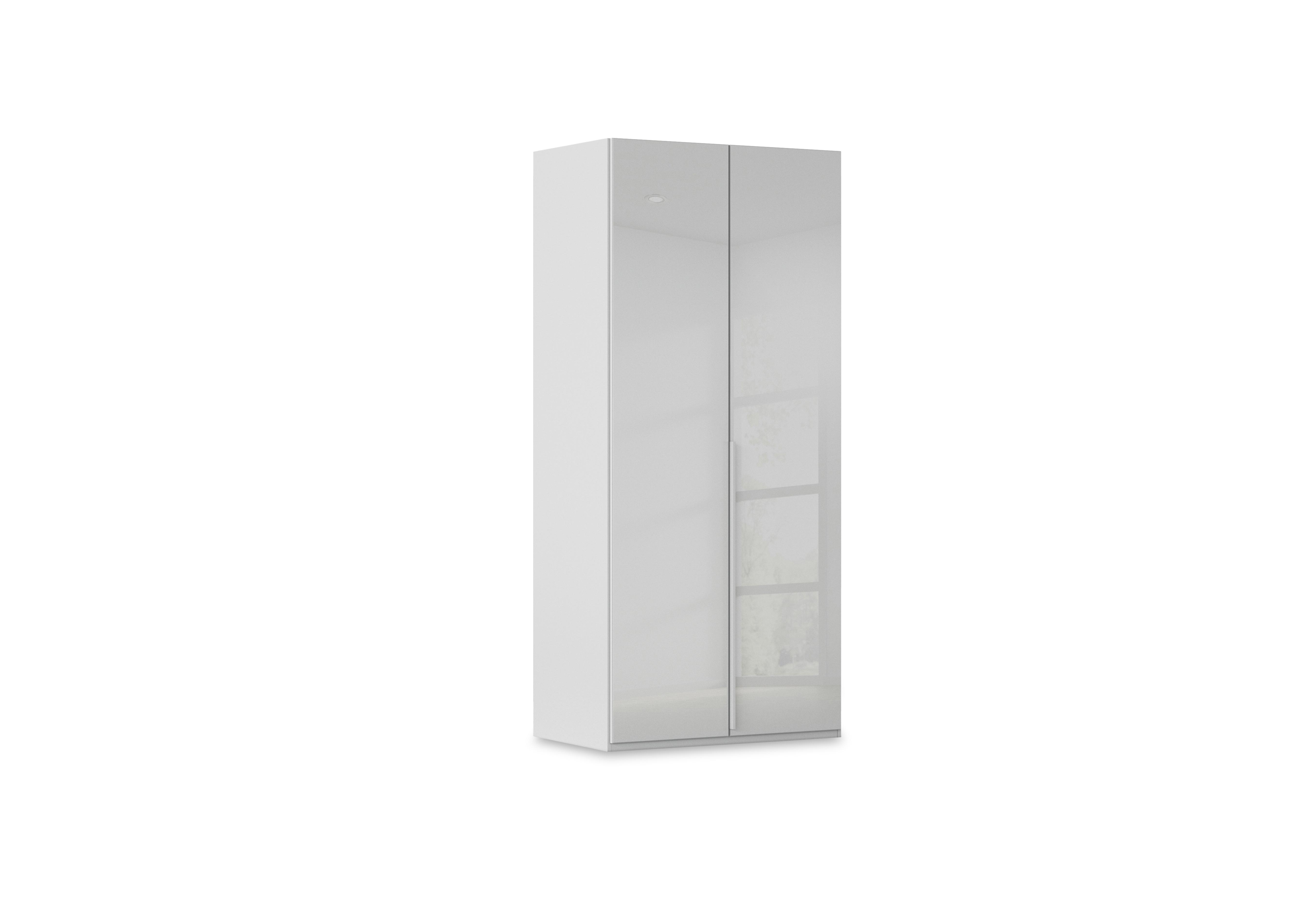 Haven 101cm 2 Door Hinged Wardrobe with Glass Doors in Agg2l Silk Gry Silk Gr Gls Frn on Furniture Village