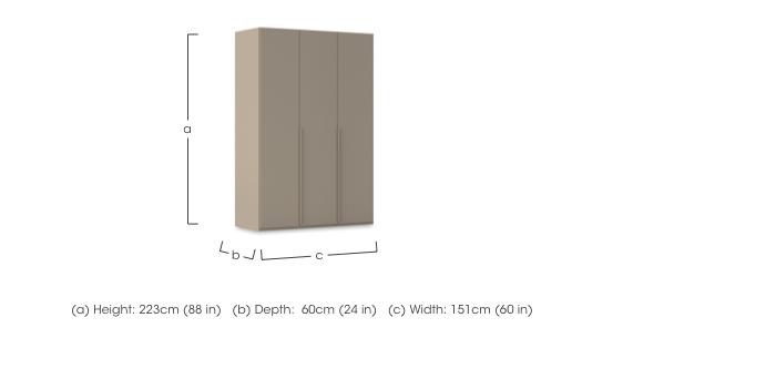 Haven 151cm 3 Door Hinged Wardrobe with Décor Doors in  on Furniture Village