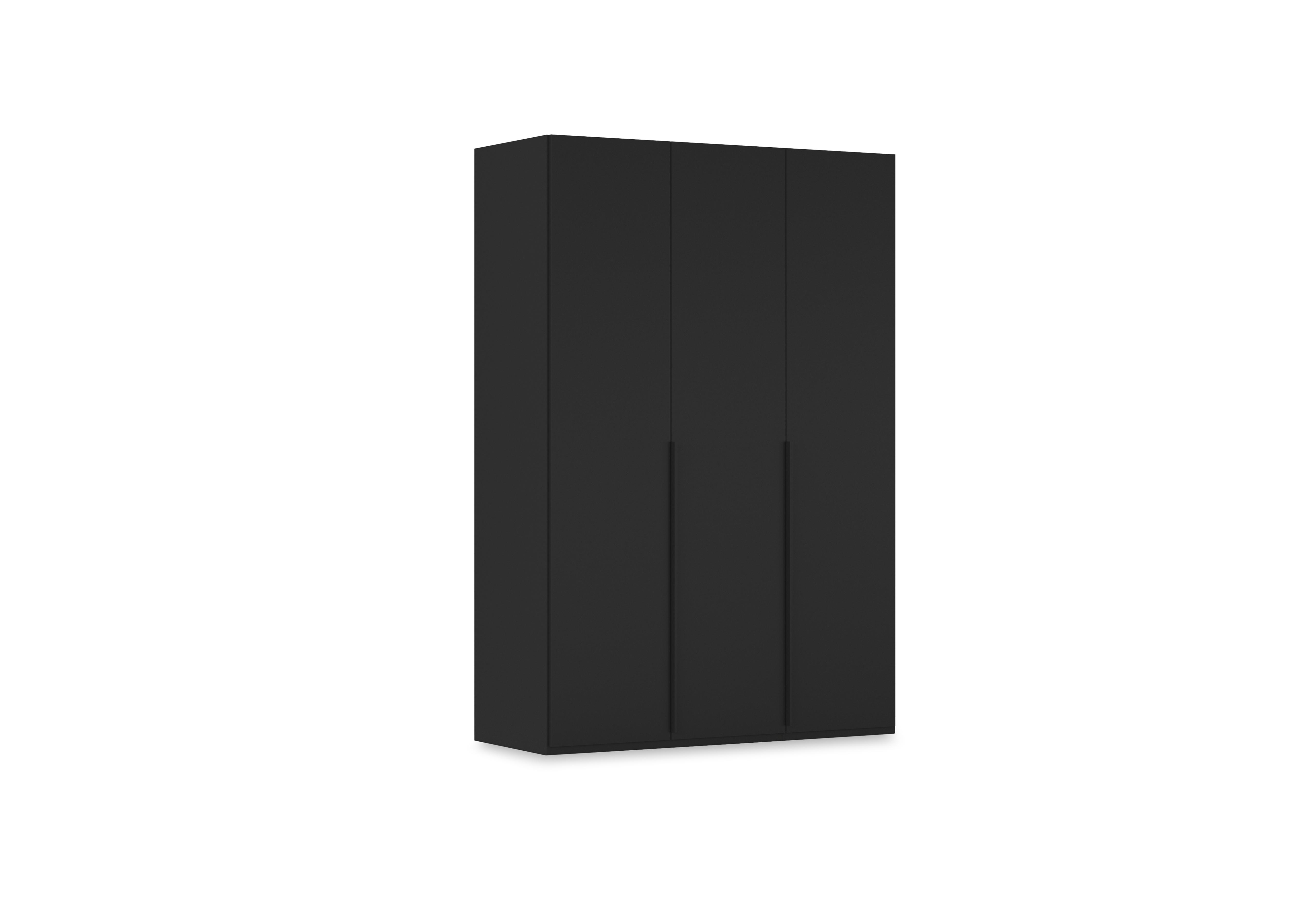 Haven 151cm 3 Door Hinged Wardrobe with Décor Doors in Asd5t  Black Black Front on Furniture Village