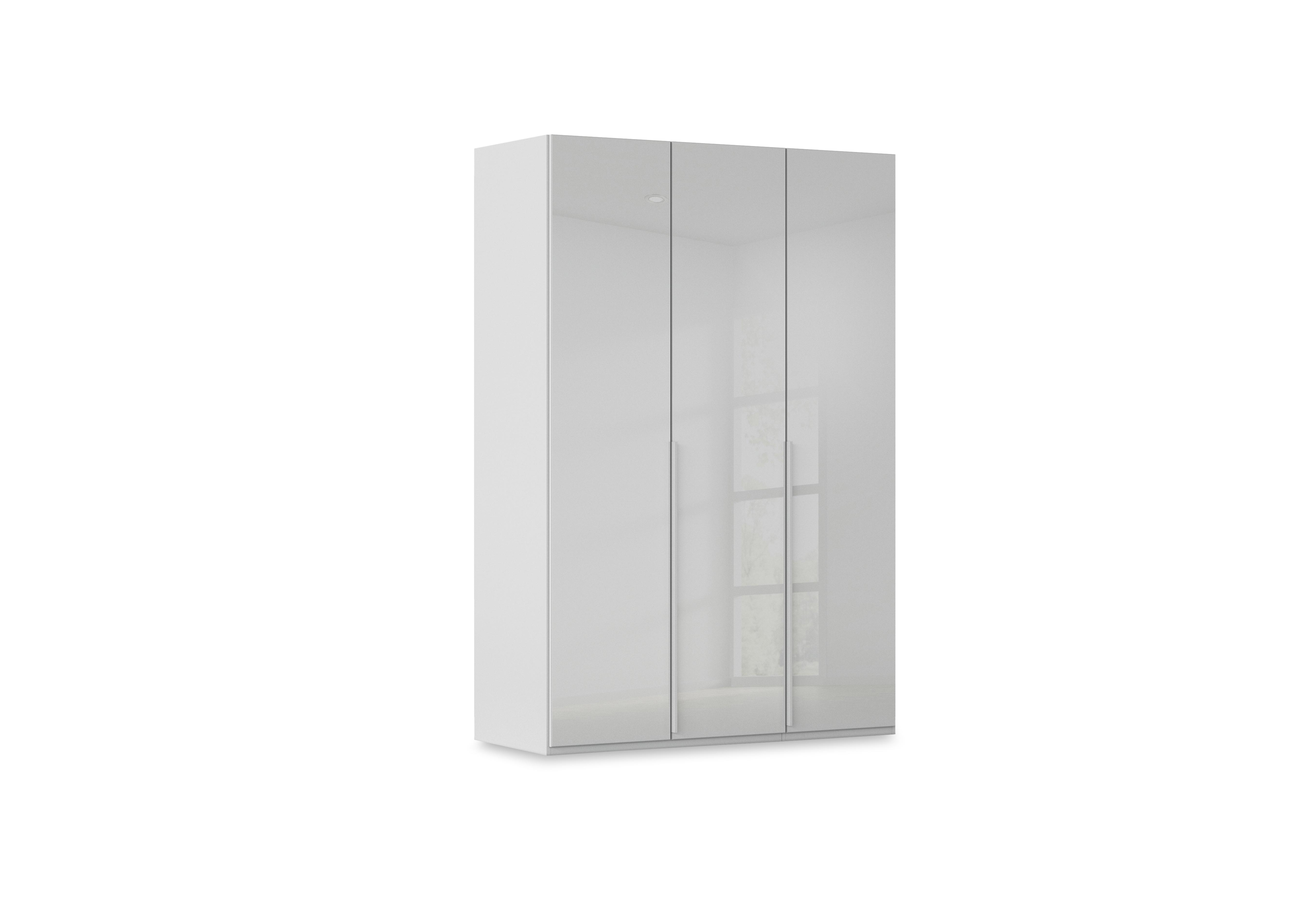 Haven 151cm 3 Door Hinged Wardrobe with Glass Doors in Agg2l Silk Gry Silk Gr Gls Frn on Furniture Village