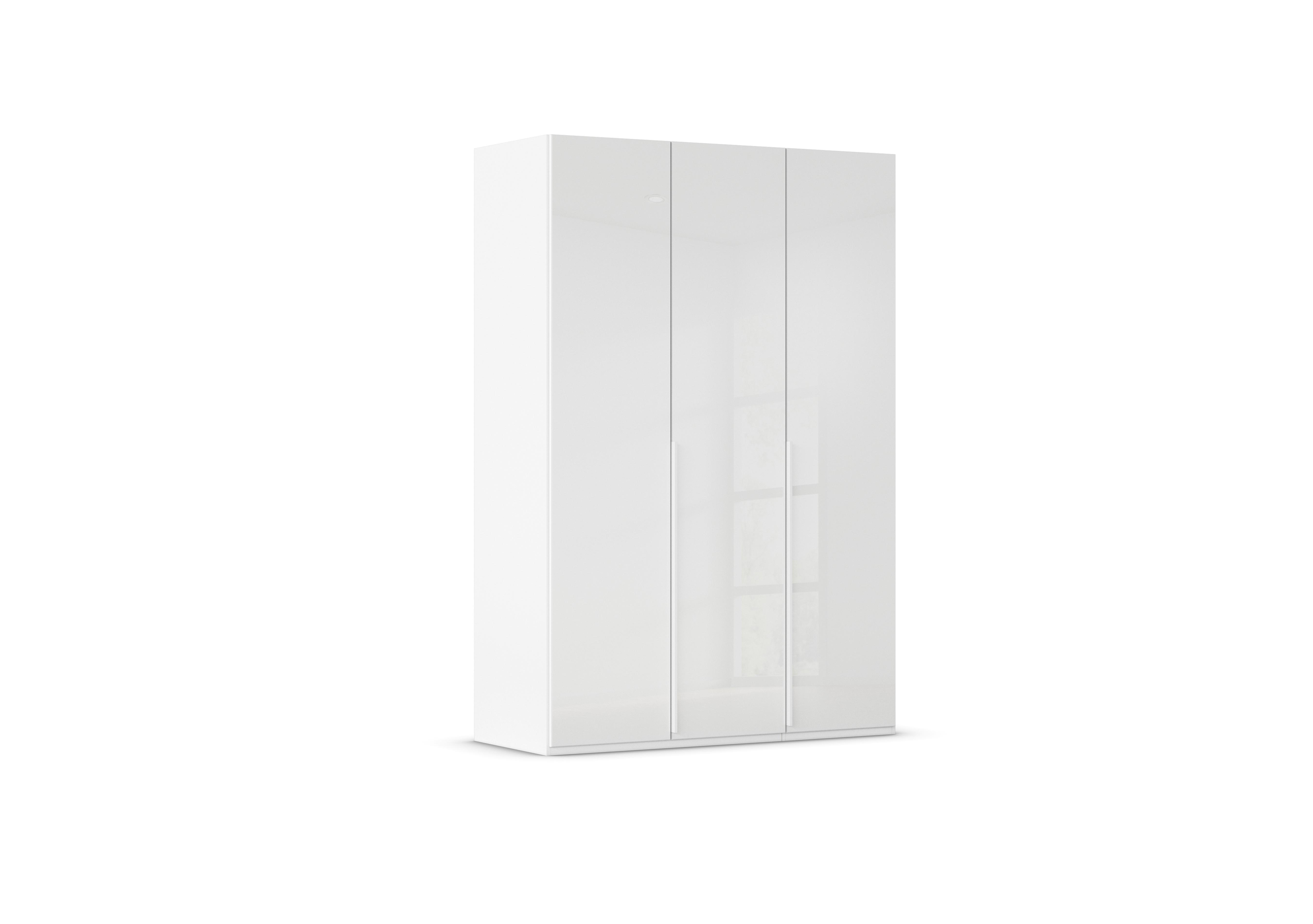 Haven 151cm 3 Door Hinged Wardrobe with Glass Doors in Awg1l Alpine Wht Wht Gls Frnt on Furniture Village