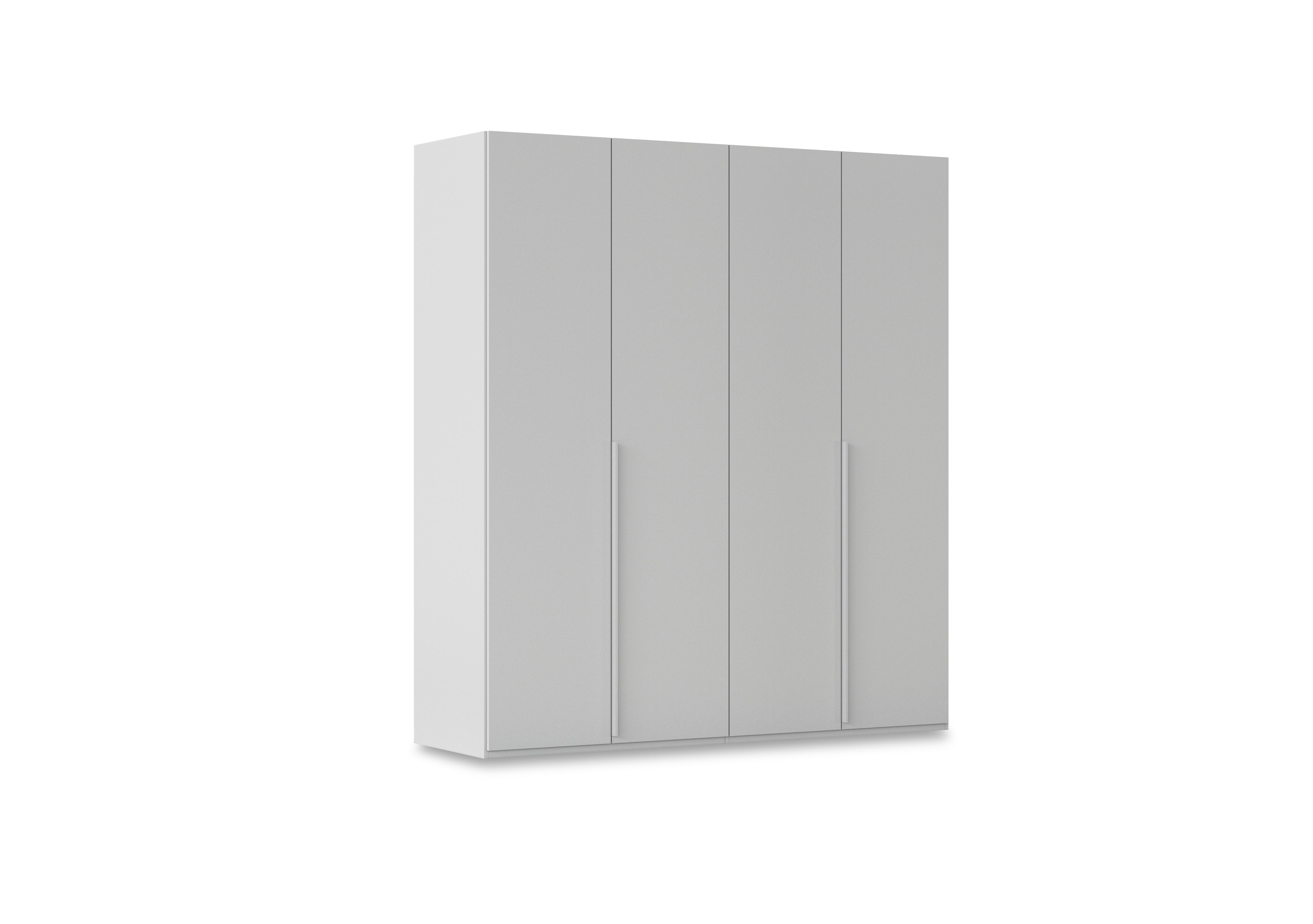Haven 201cm 4 Door Hinged Wardrobe with Décor Doors in Agd2l Silk Grey Silk Grey Frnt on Furniture Village