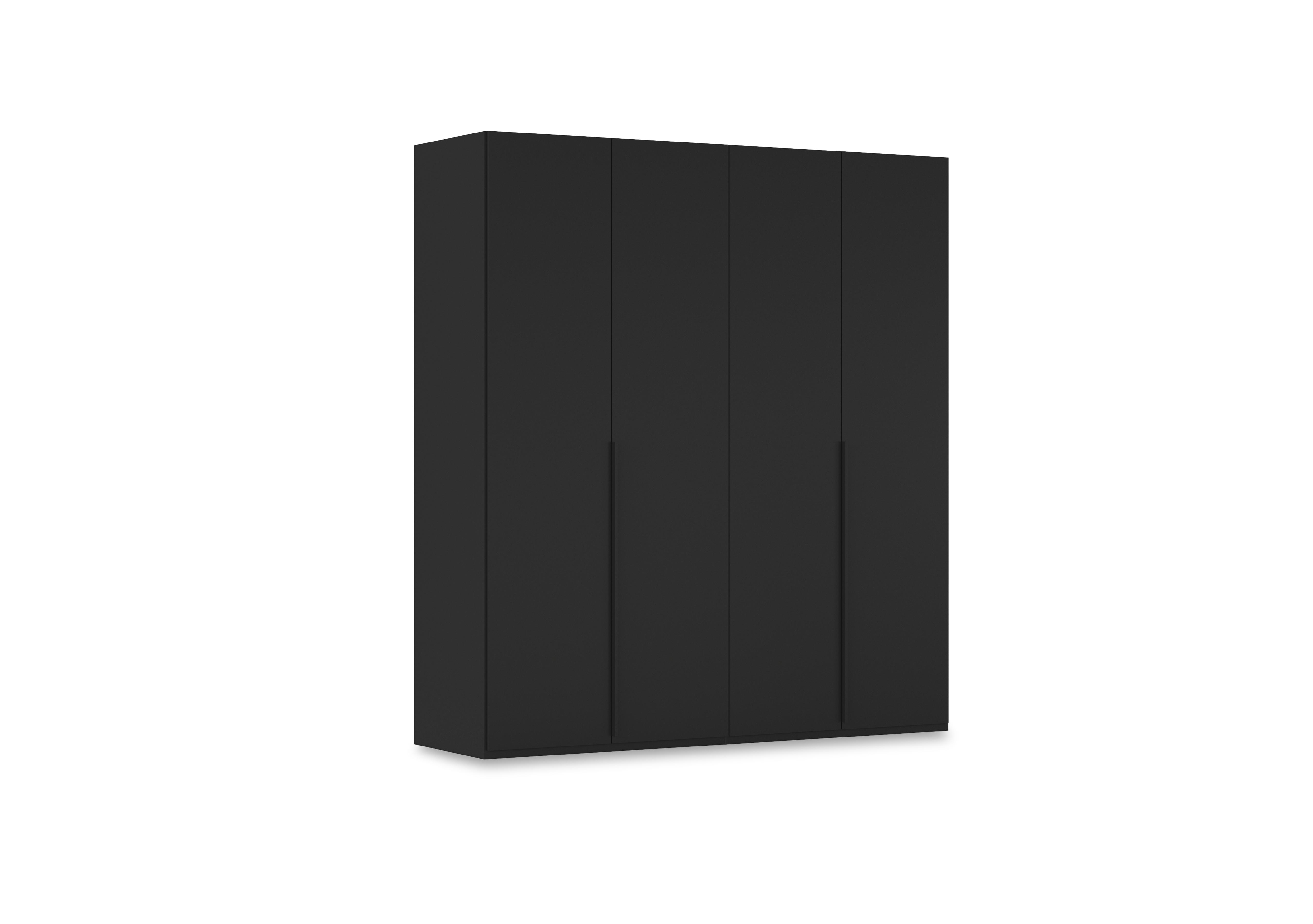 Haven 201cm 4 Door Hinged Wardrobe with Décor Doors in Asd5t  Black Black Front on Furniture Village
