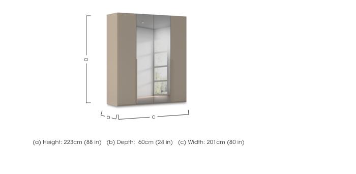 Haven 201cm 4 Door Hinged Wardrobe with 2 Décor Doors and 2 Mirror Doors in  on Furniture Village