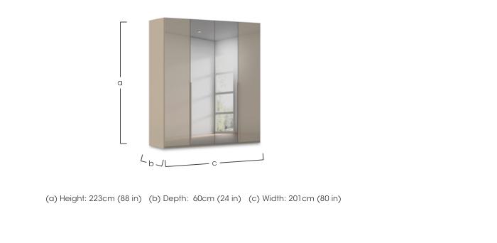 Haven 201cm 4 Door Hinged Wardrobe with 2 Glass Doors and 2 Mirror Doors in  on Furniture Village