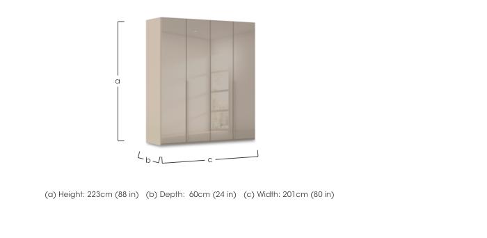 Haven 201cm 4 Door Hinged Wardrobe with Glass Doors in  on Furniture Village