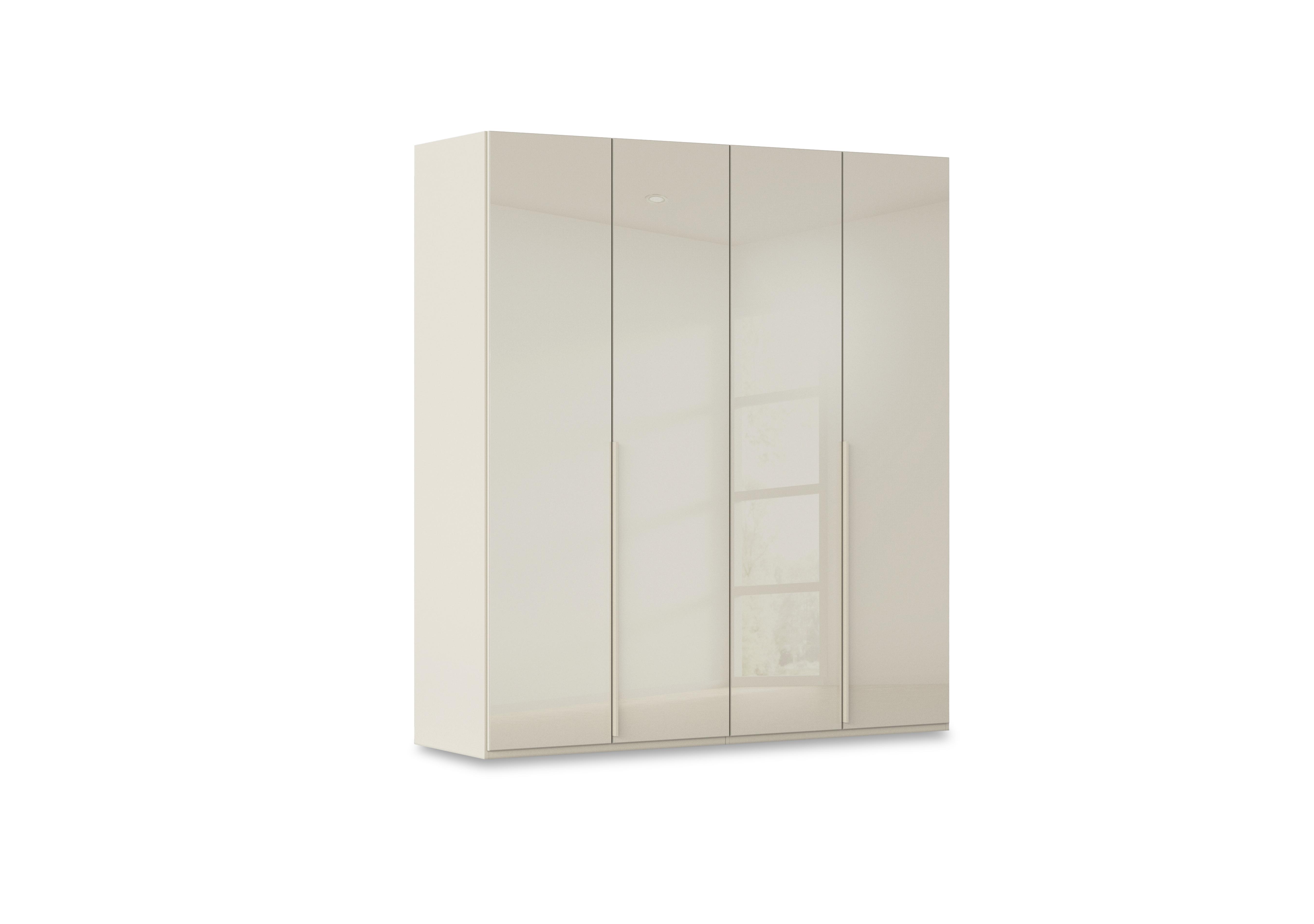 Haven 201cm 4 Door Hinged Wardrobe with Glass Doors in Acg3l  Champagne Champagne Gls on Furniture Village