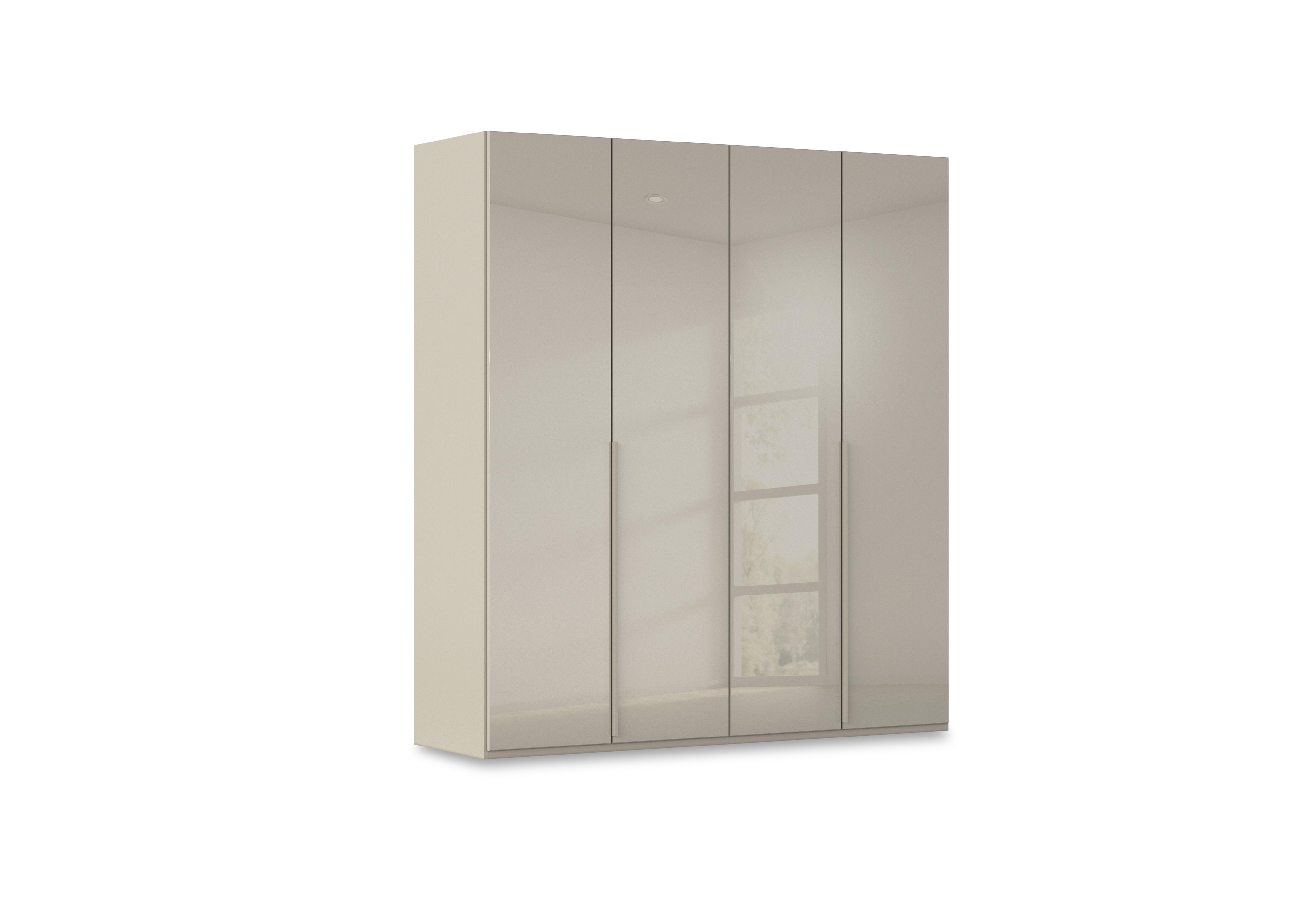 Haven 201cm 4 Door Hinged Wardrobe with Glass Doors in Afg4l  Fango Fango Glass Front on Furniture Village