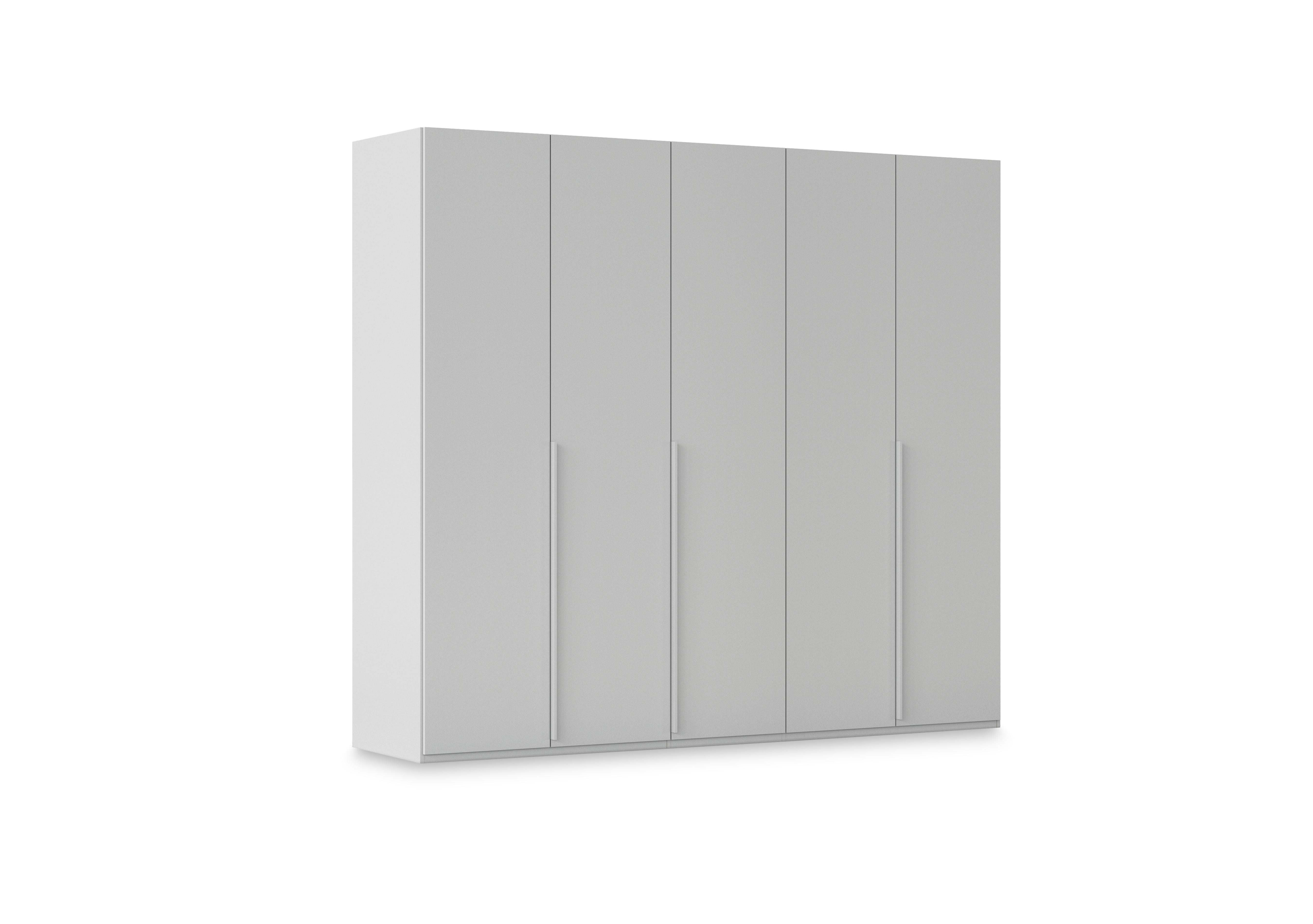 Haven 251cm 5 Door Hinged Wardrobe with Décor Doors in Agd2l Silk Grey Silk Grey Frnt on Furniture Village