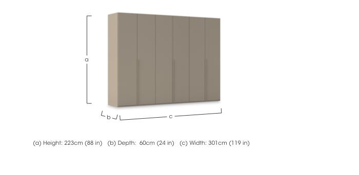 Haven 301cm 6 Door Hinged Wardrobe with Décor Doors in  on Furniture Village