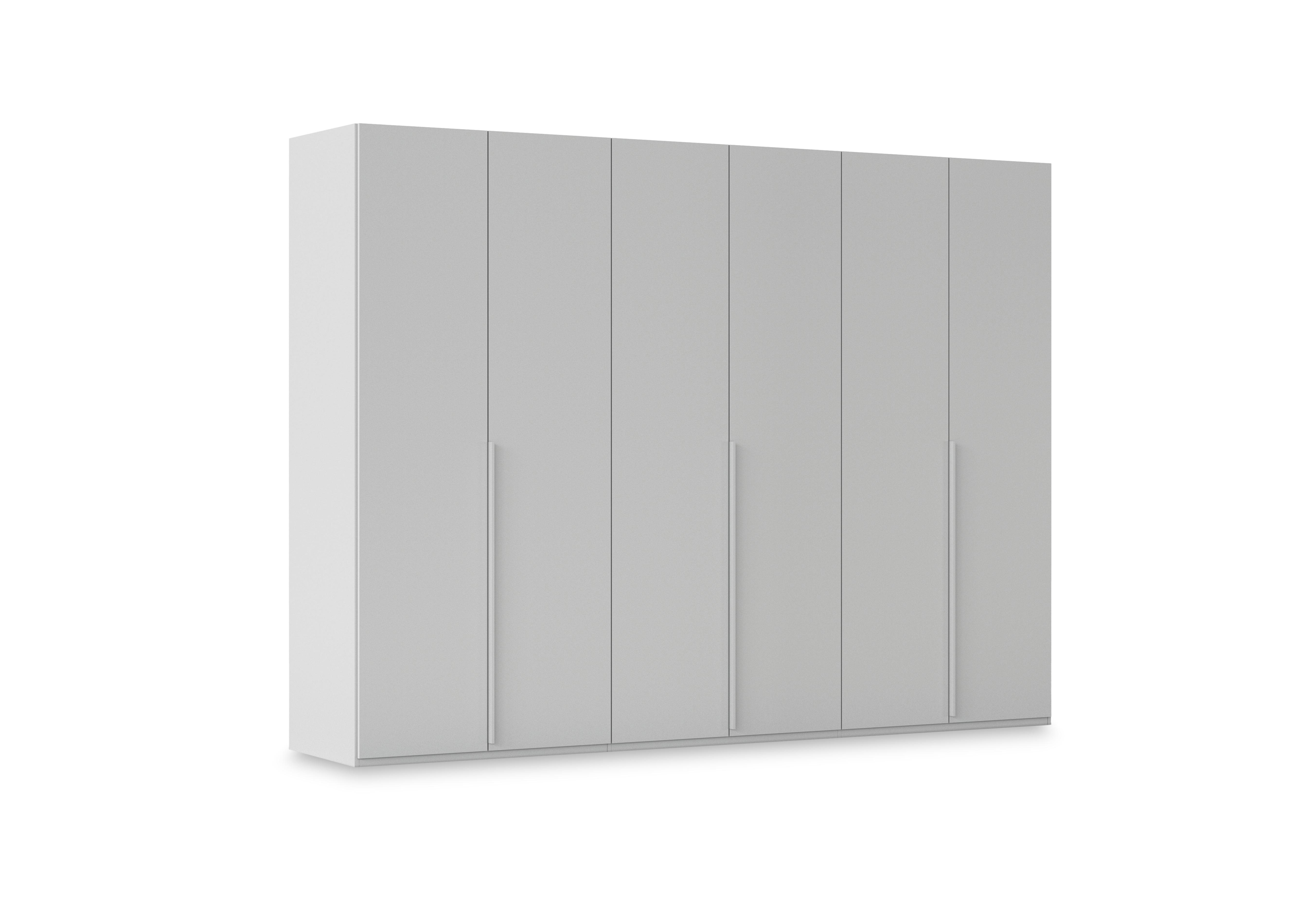 Haven 301cm 6 Door Hinged Wardrobe with D&eacute;cor Doors in Agd2l Silk Grey Silk Grey Frnt on Furniture Village