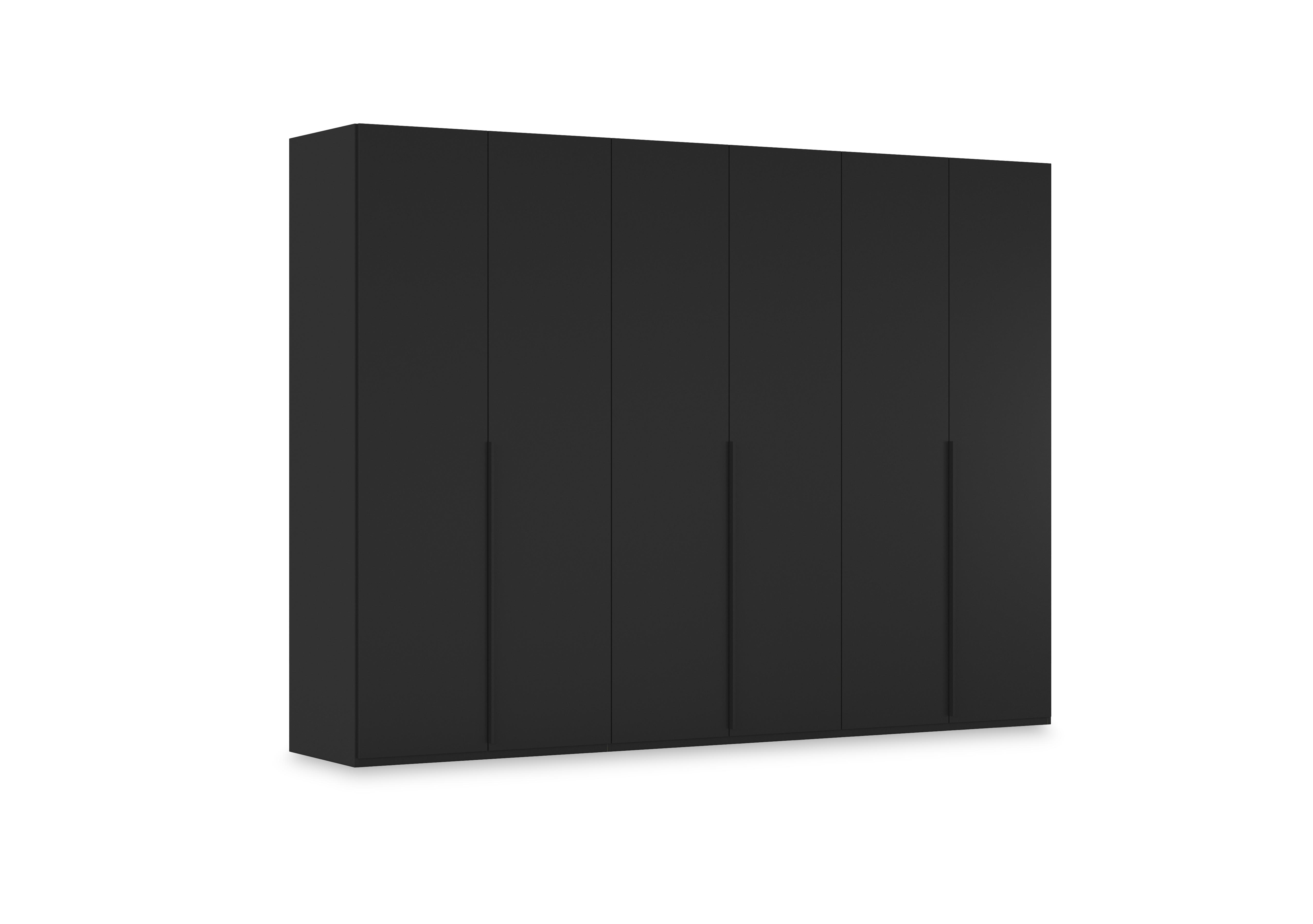 Haven 301cm 6 Door Hinged Wardrobe with D&eacute;cor Doors in Asd5t  Black Black Front on Furniture Village