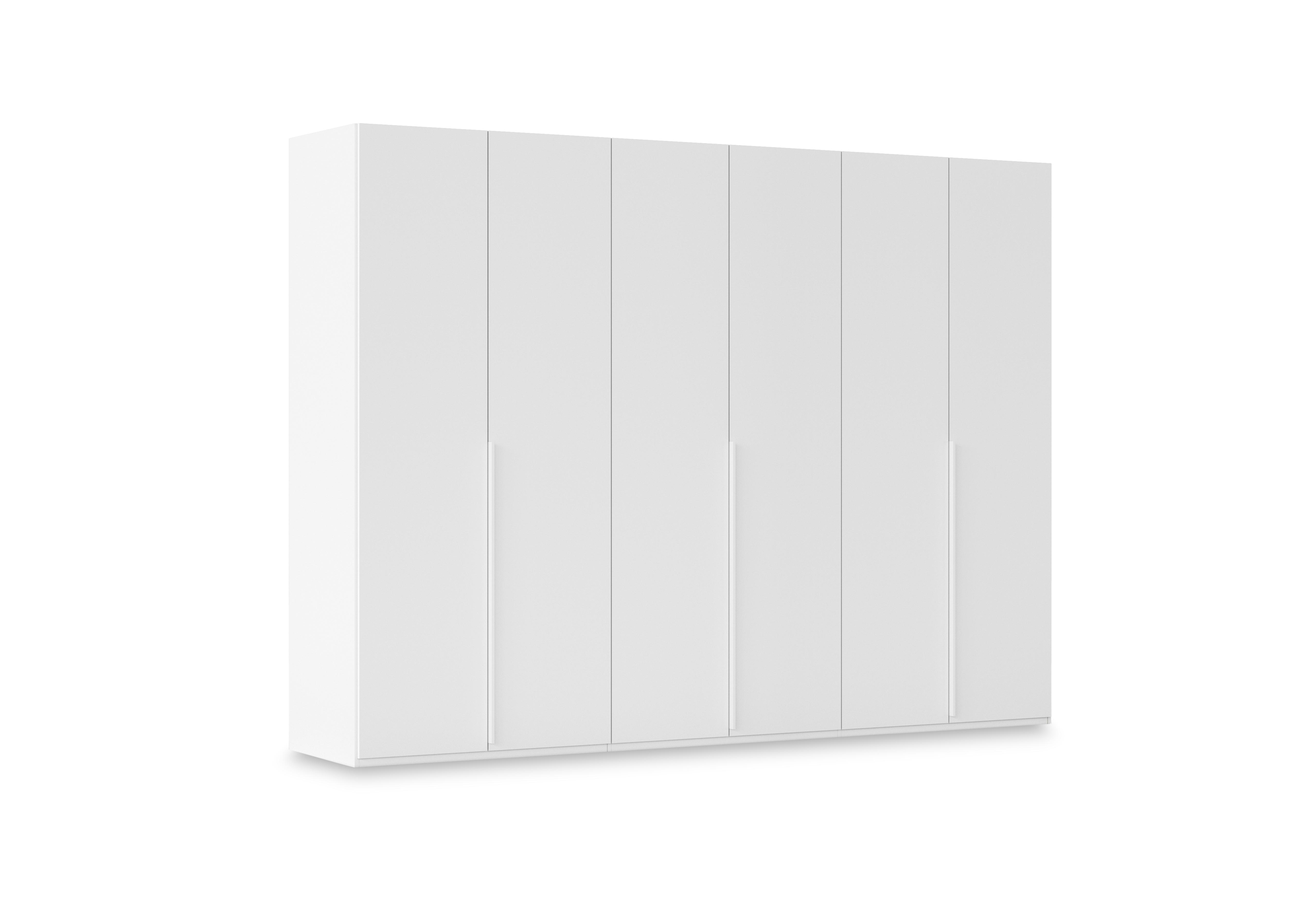 Haven 301cm 6 Door Hinged Wardrobe with D&eacute;cor Doors in Awd1l Alpine White White Front on Furniture Village