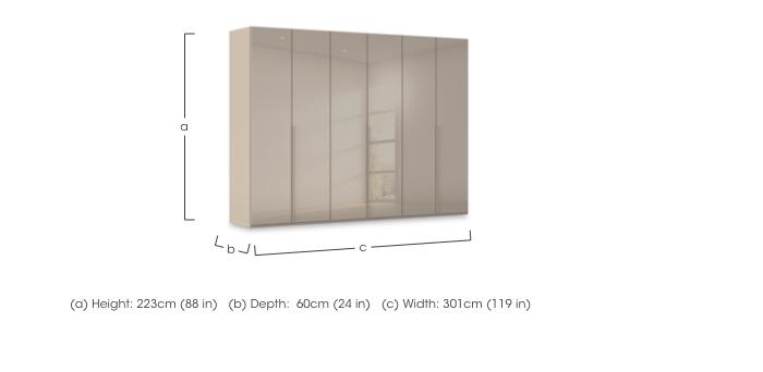 Haven 301cm 6 Door Hinged Wardrobe with Glass Doors in  on Furniture Village
