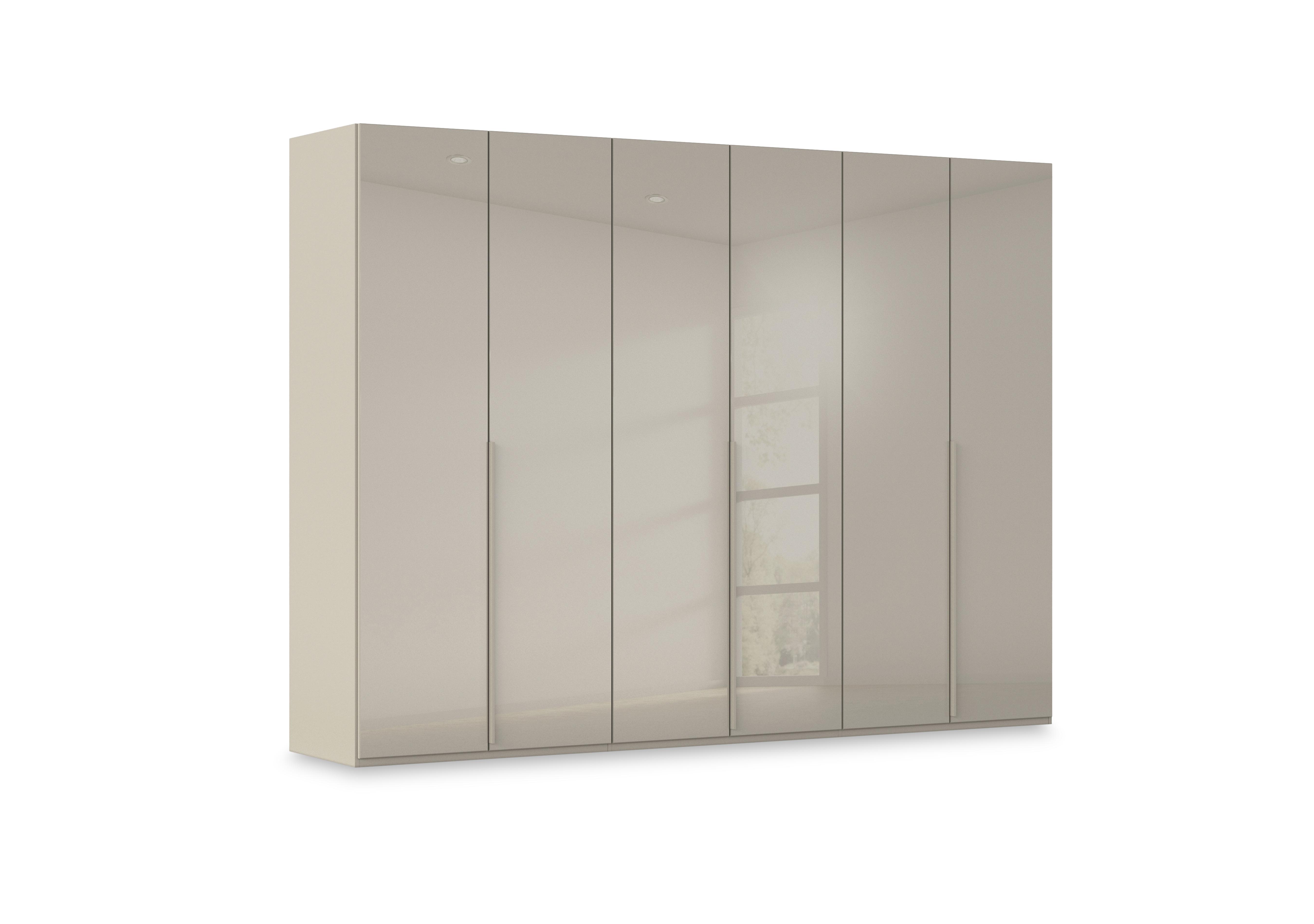 Haven 301cm 6 Door Hinged Wardrobe with Glass Doors in Afg4l  Fango Fango Glass Front on Furniture Village