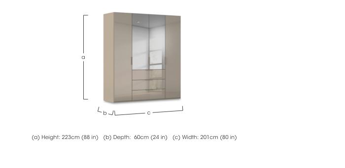 Haven 201cm 4 Door Combi Wardrobe with 2 Glass Doors and 2 Mirror Doors in  on Furniture Village