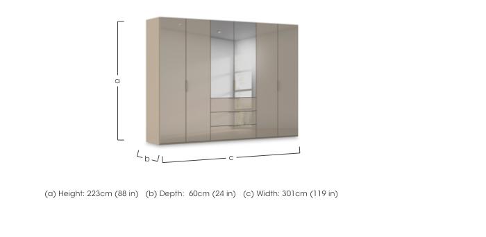 Haven 301cm 6 Door Combi Wardrobe with 4 Glass Doors and 2 Mirror Doors in  on Furniture Village