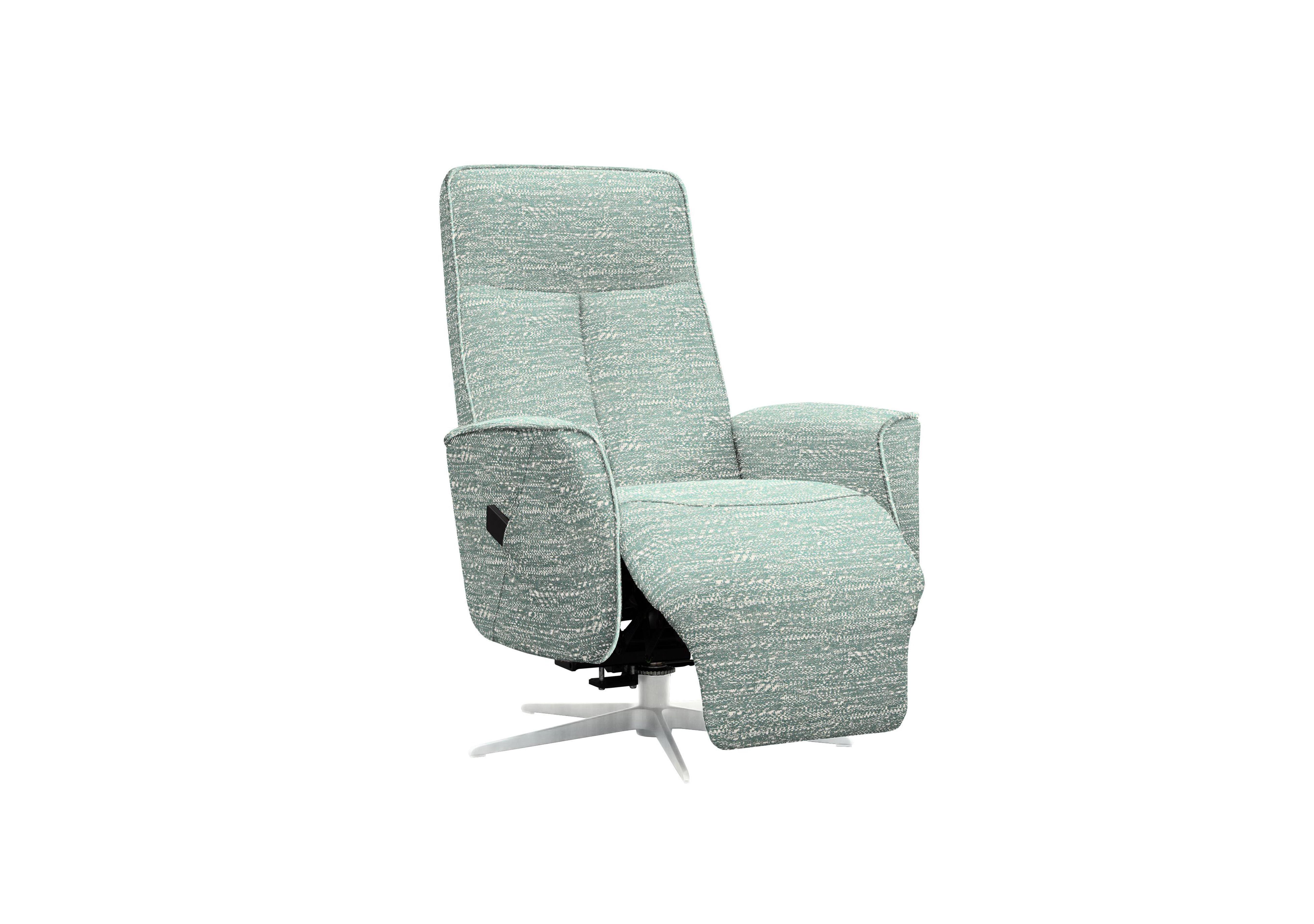 Maribo Fabric Lift and Rise Power Recliner Chair with Power Headrest and Chrome Base in A049 Maddox Olive on Furniture Village