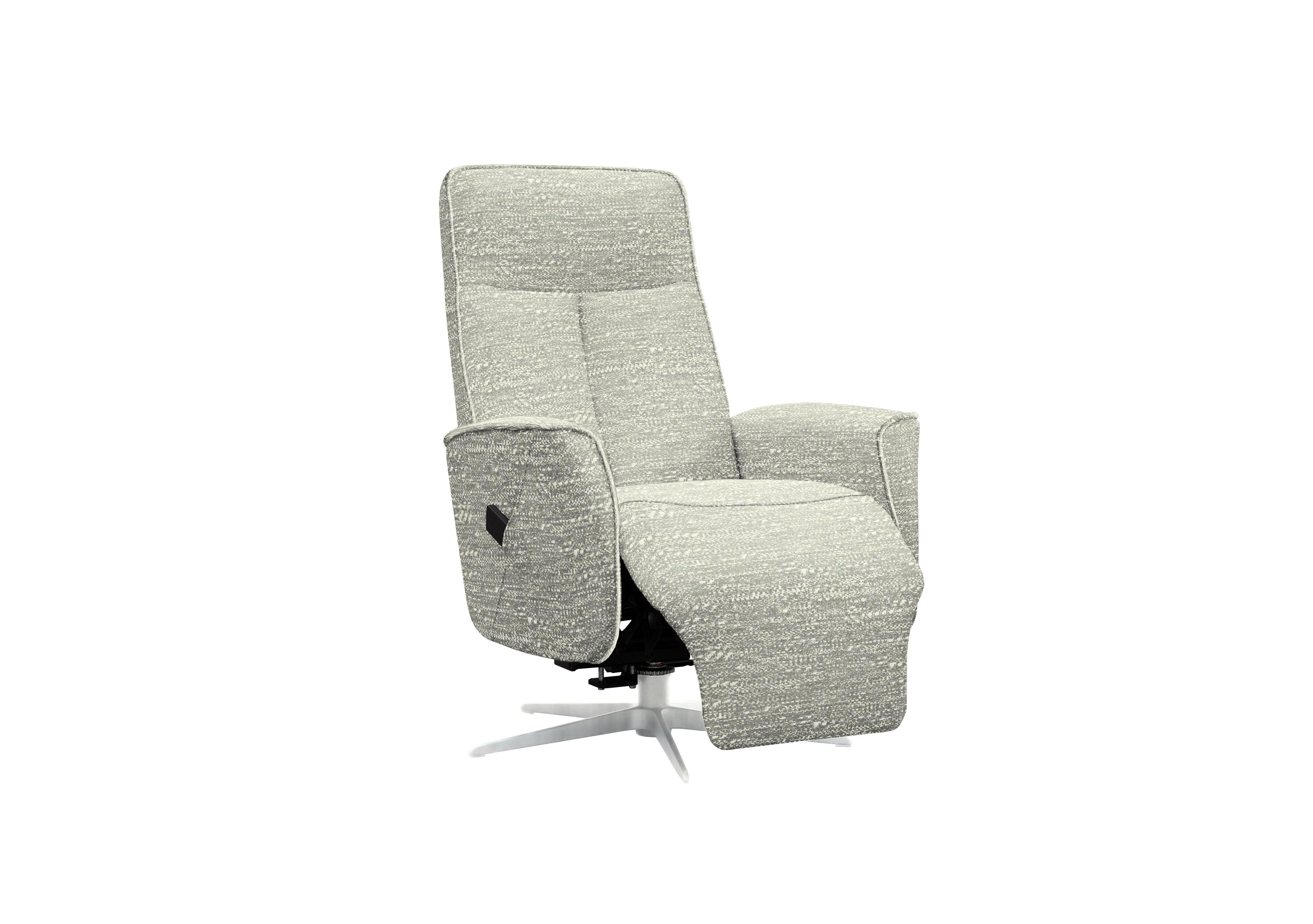 Maribo Fabric Lift and Rise Power Recliner Chair with Power Headrest and Chrome Base in A052 Maddox Smoke on Furniture Village
