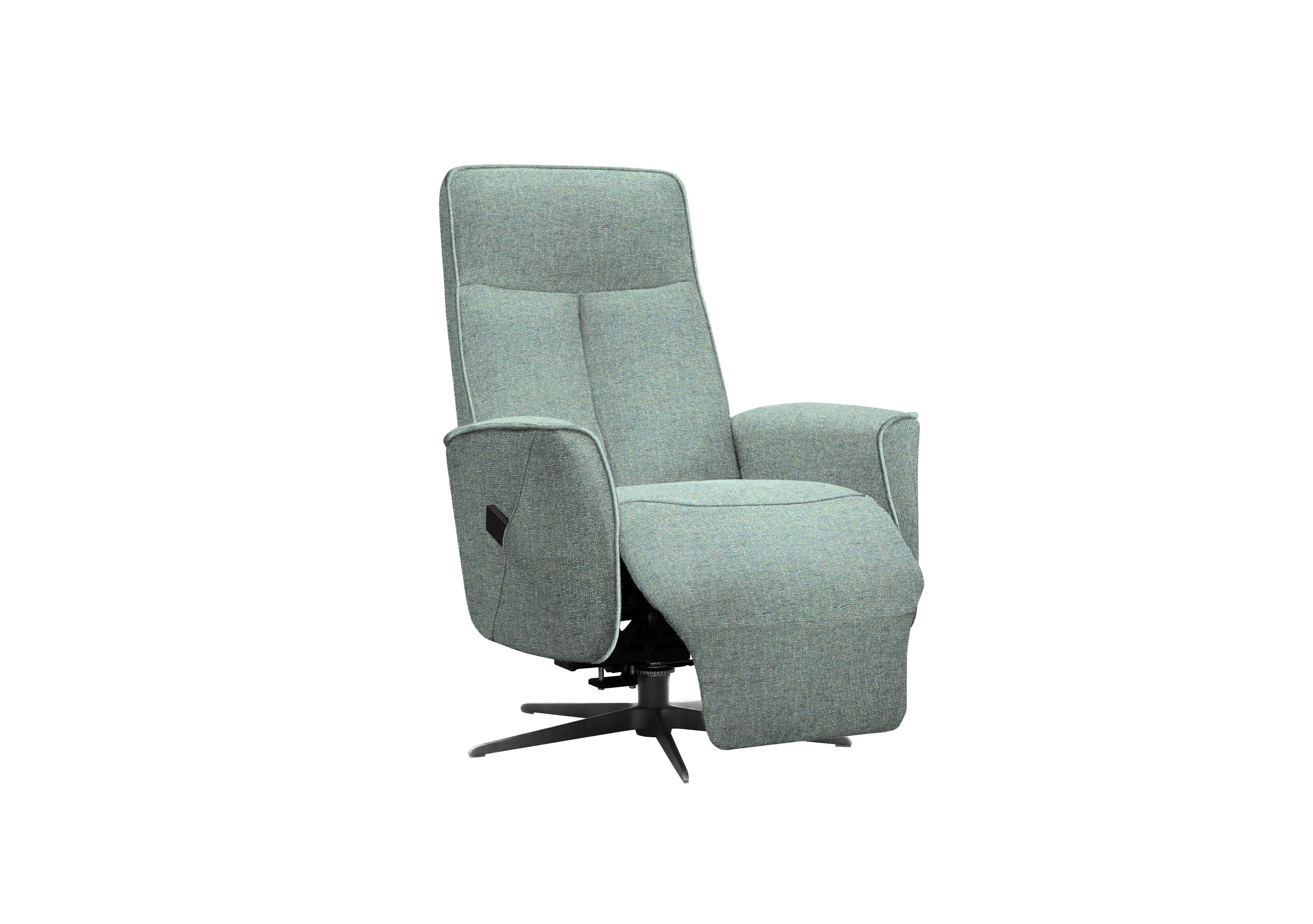 Maribo Fabric Lift and Rise Power Recliner Chair with Power Headrest and Black Base in A020 Dapple Kingfisher on Furniture Village