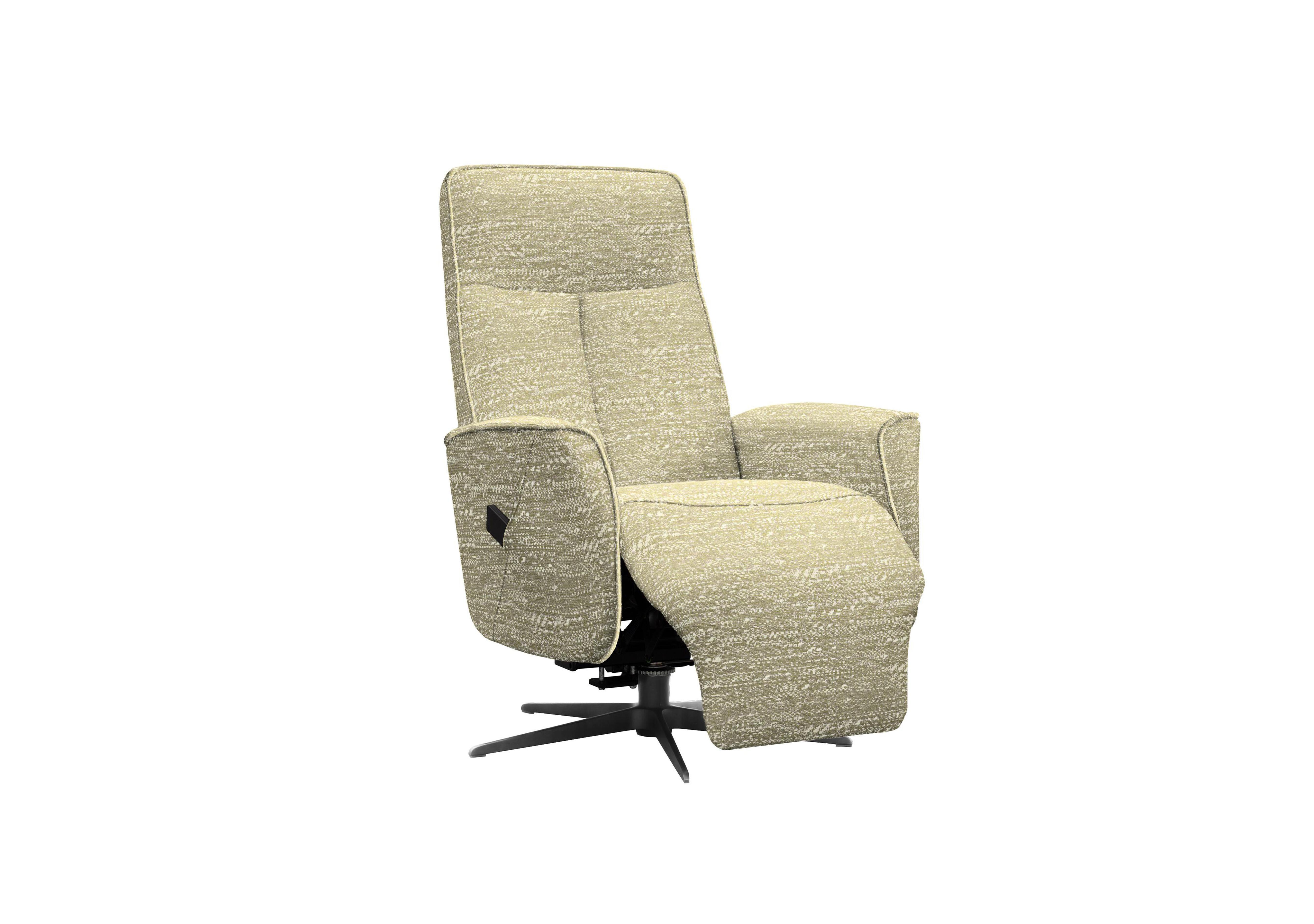 Maribo Fabric Lift and Rise Power Recliner Chair with Power Headrest and Black Base in A048 Maddox Sea Breeze on Furniture Village
