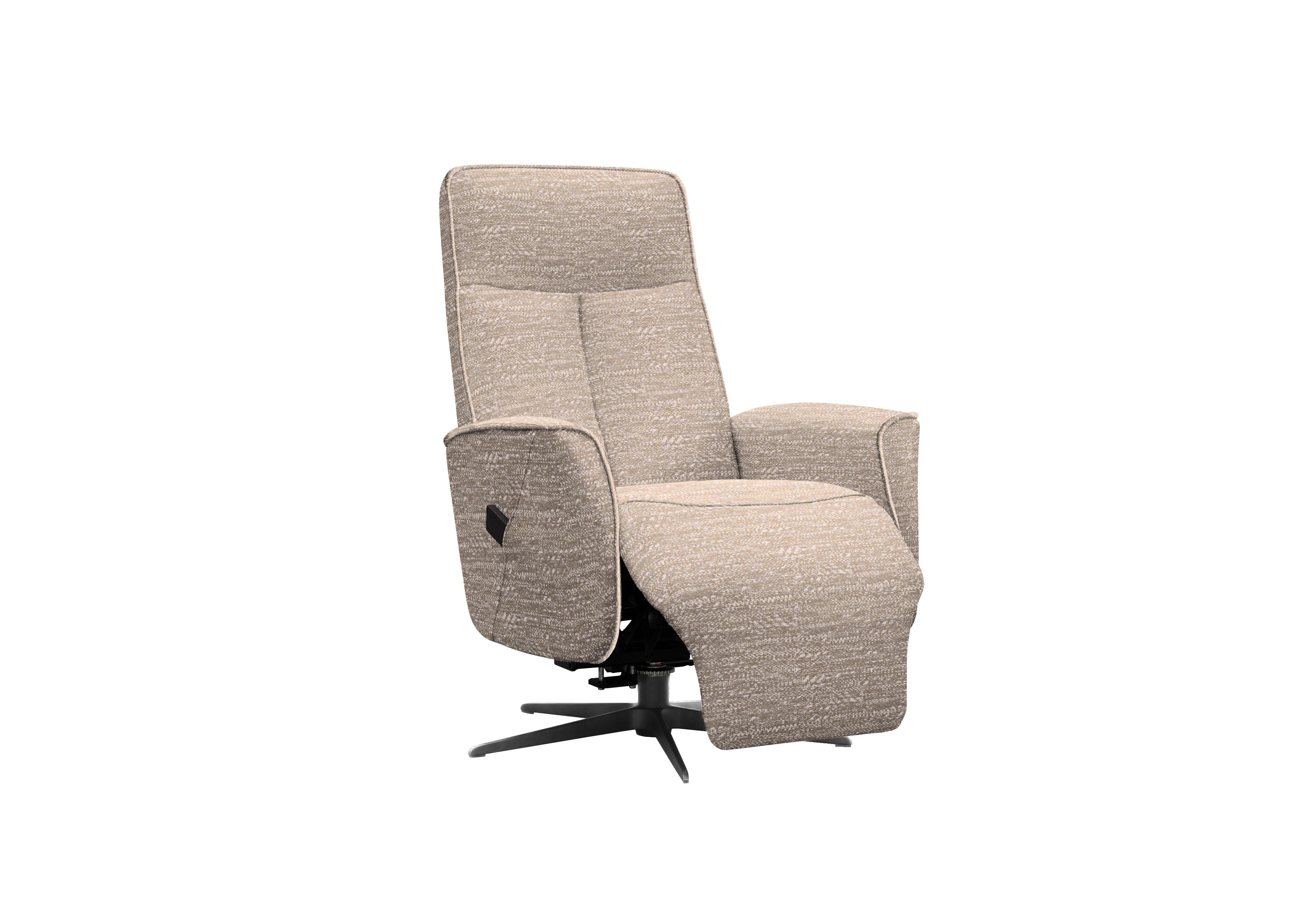 Maribo Fabric Lift and Rise Power Recliner Chair with Power Headrest and Black Base in A050 Maddox Sandstone on Furniture Village