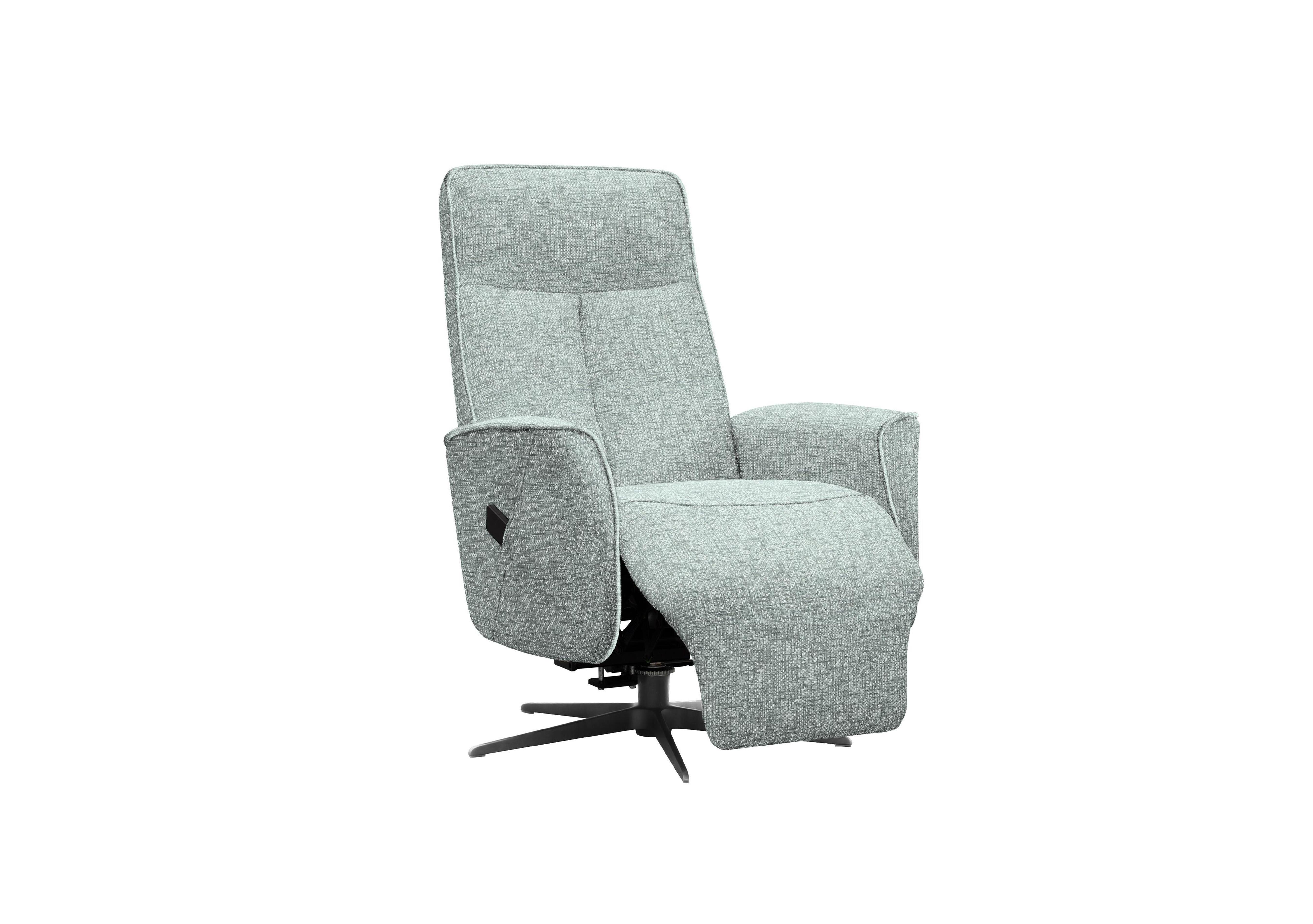 Maribo Fabric Lift and Rise Power Recliner Chair with Power Headrest and Black Base in B030 Remco Light Grey on Furniture Village