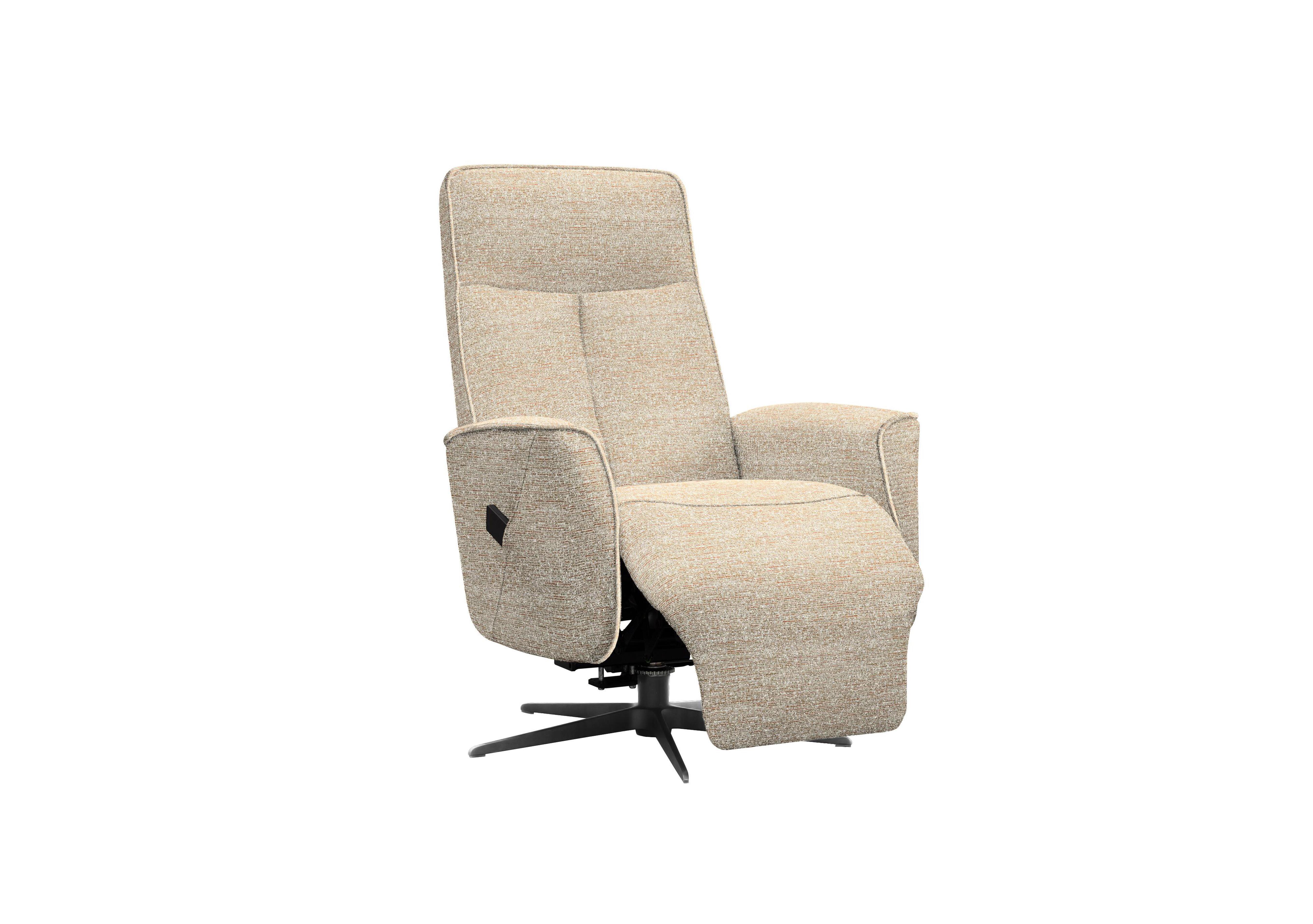 Maribo Fabric Lift and Rise Power Recliner Chair with Power Headrest and Black Base in C030 Kampala Beige on Furniture Village
