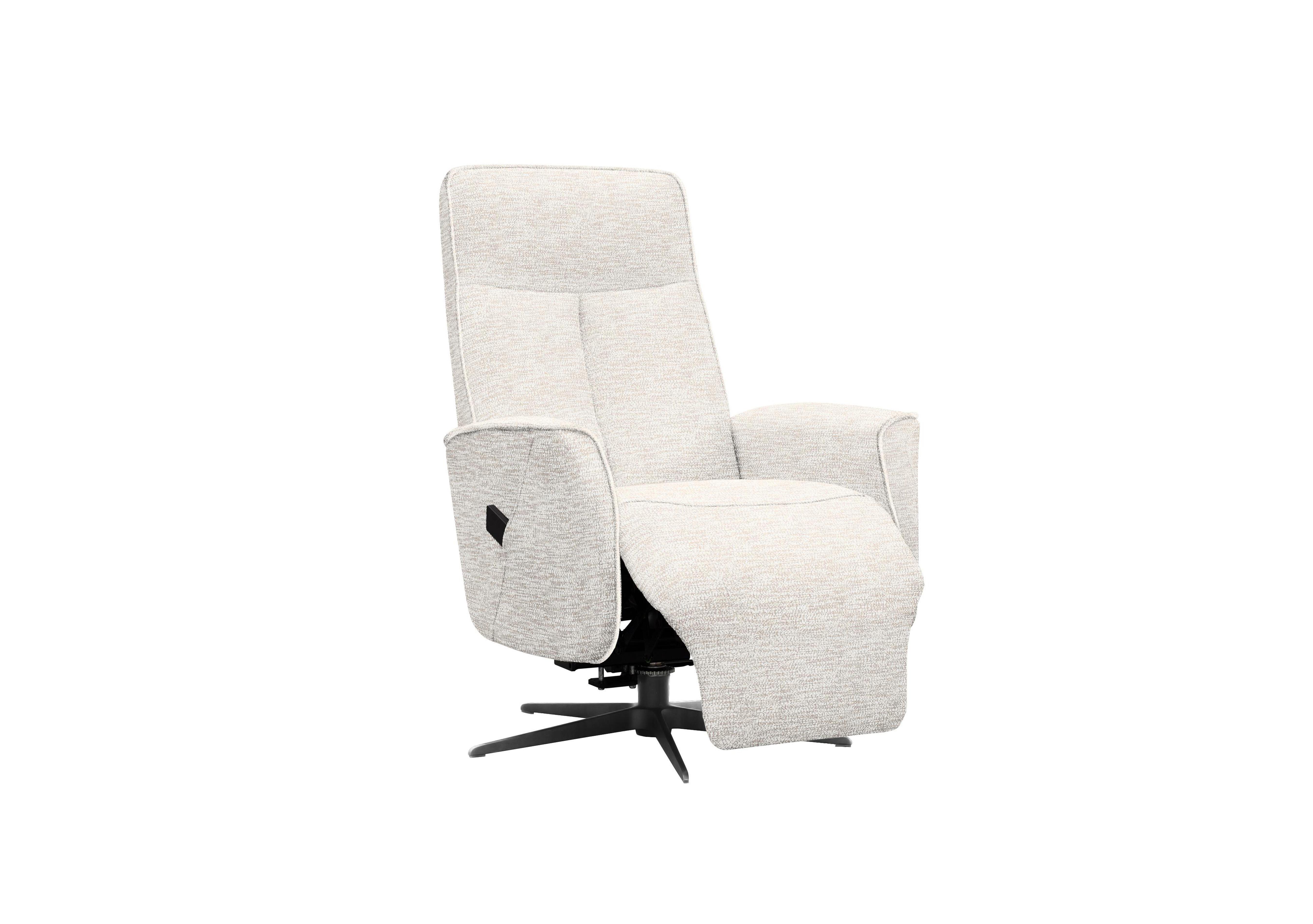 Maribo Fabric Lift and Rise Power Recliner Chair with Power Headrest and Black Base in C931 Rush Cream on Furniture Village