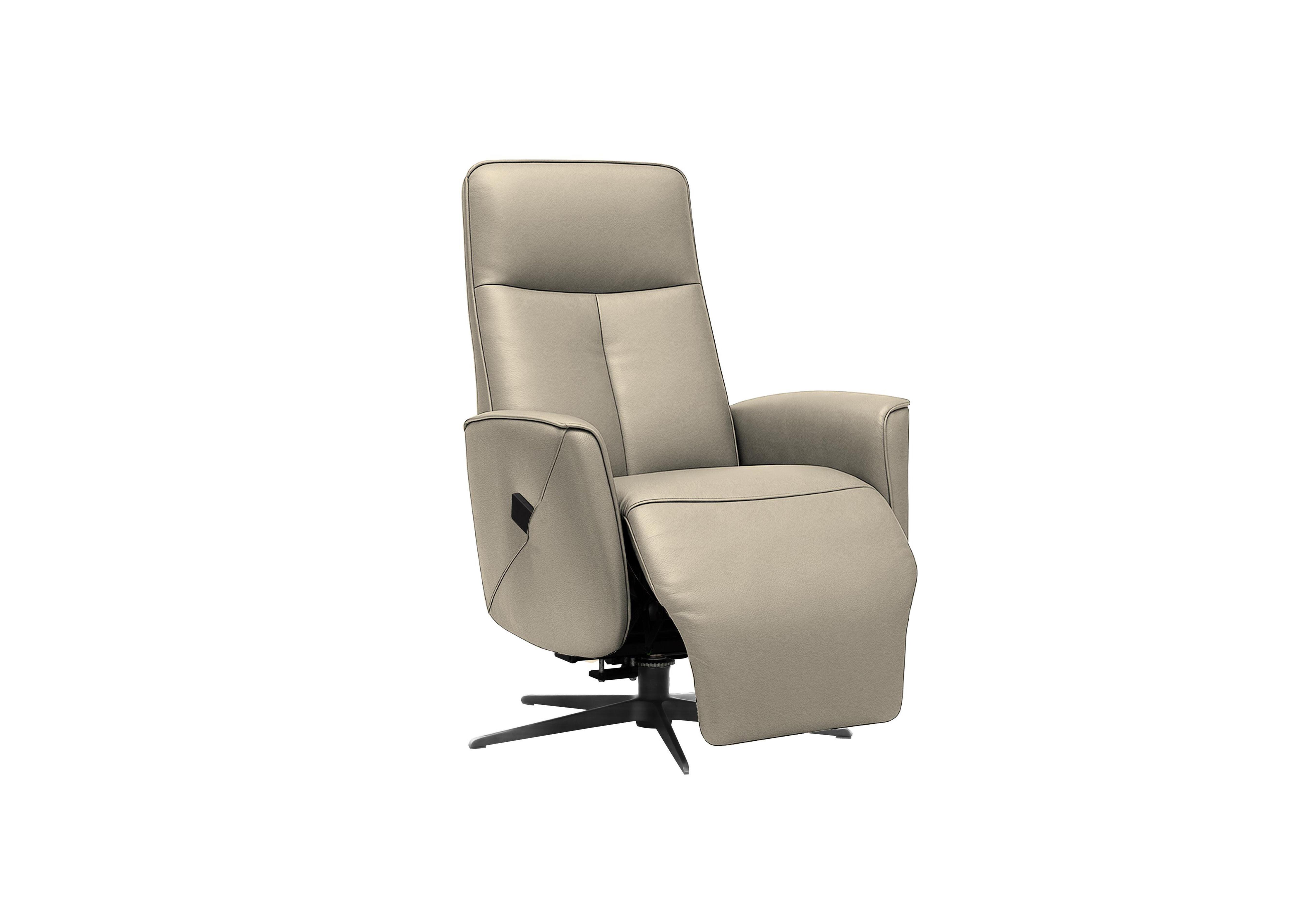 Maribo Leather Lift and Rise Power Recliner Chair with Power Headrest and Black Base in H001 Oxford Mushroom on Furniture Village