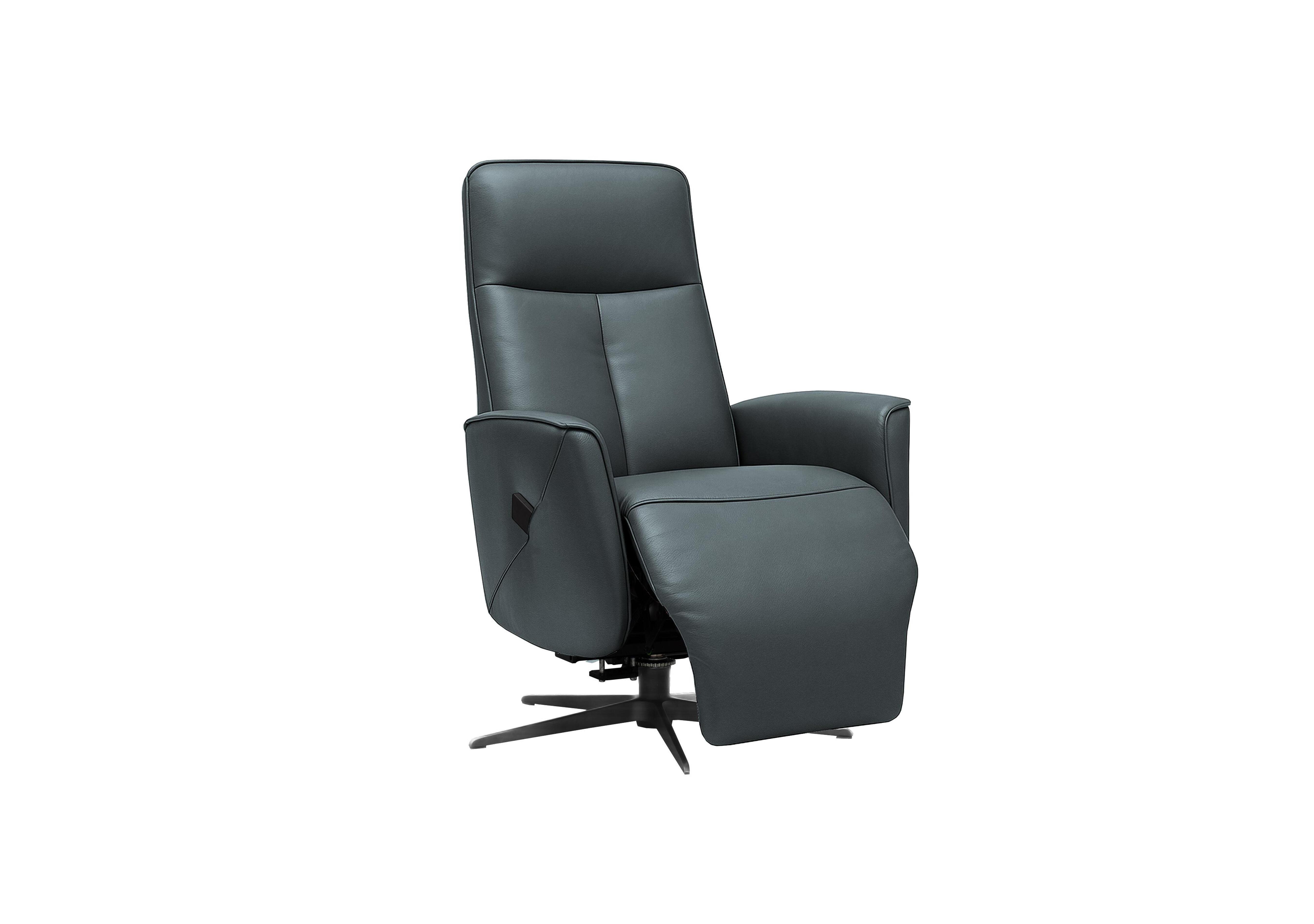 Maribo Leather Lift and Rise Power Recliner Chair with Power Headrest and Black Base in H013 Durham Midnight on Furniture Village