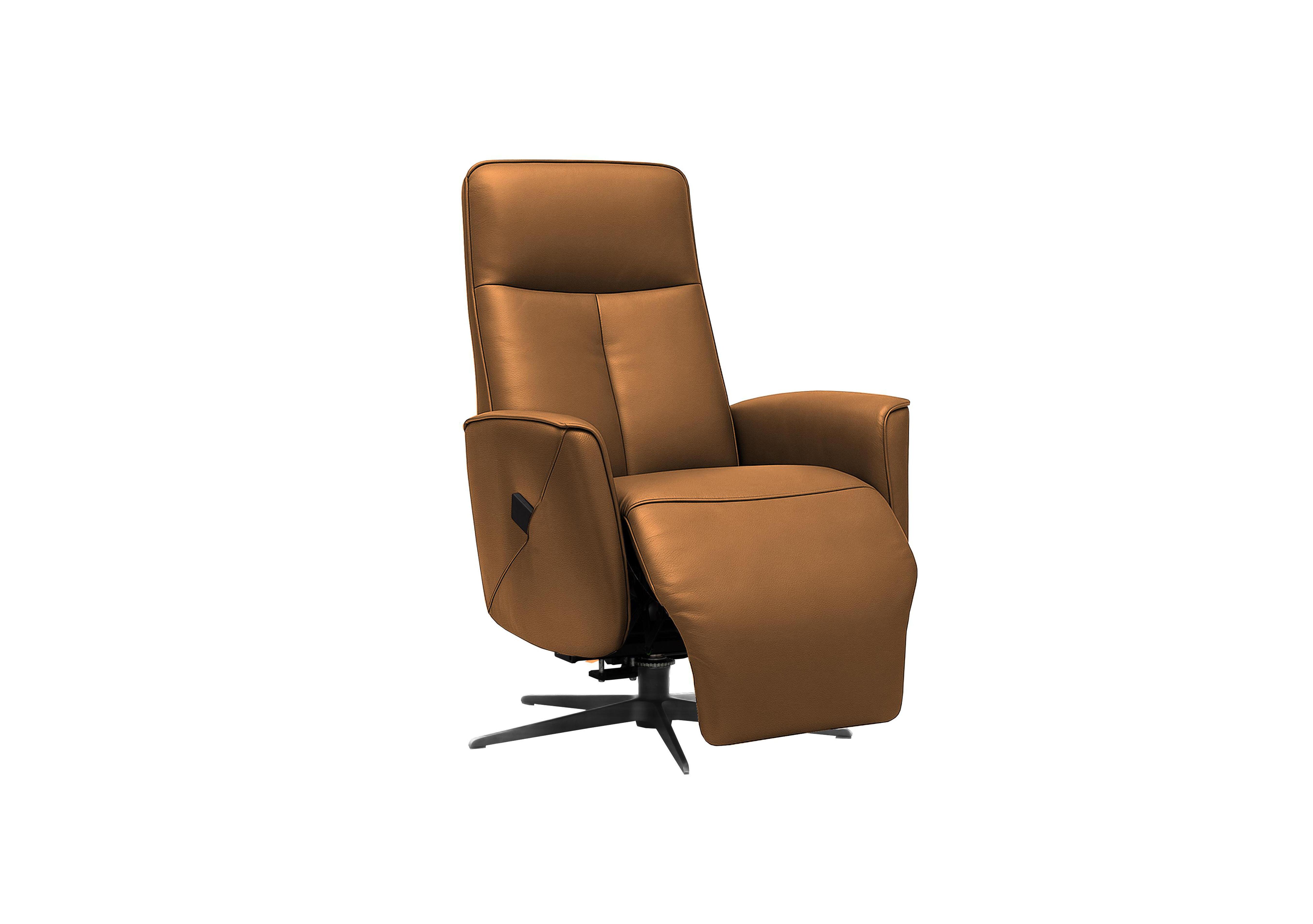 Maribo Leather Lift and Rise Power Recliner Chair with Power Headrest and Black Base in L847 Cambridge Tan on Furniture Village