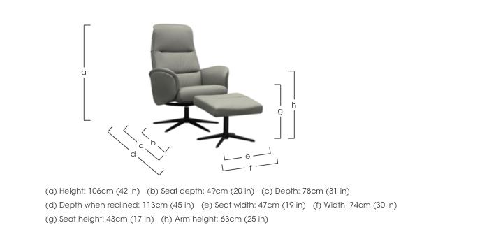 Falum Leather Swivel Recliner Chair and Footstool with Black Base in  on Furniture Village