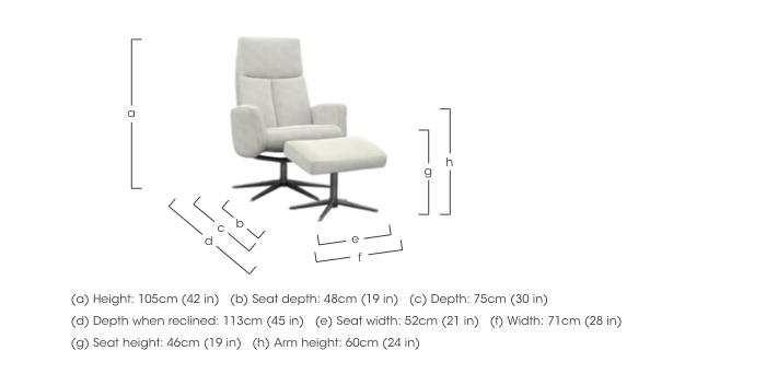 Vaasa Fabric Swivel Recliner Chair and Footstool with Black Base in  on Furniture Village