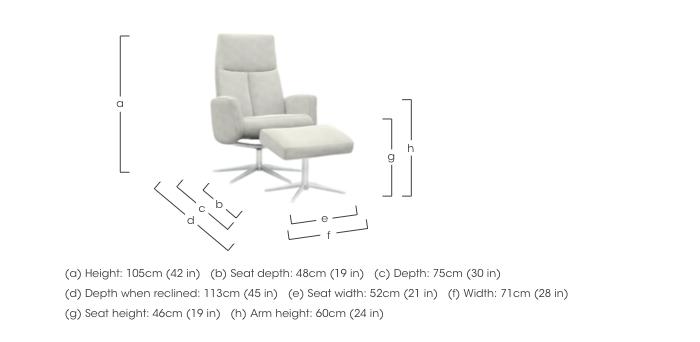 Vaasa Fabric Swivel Recliner Chair and Footstool with Chrome Base in  on Furniture Village