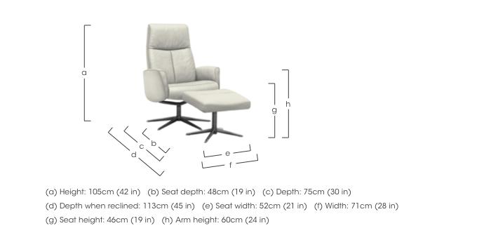 Vaasa Leather Swivel Recliner Chair and Footstool with Black Base in  on Furniture Village