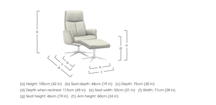Vaasa Leather Swivel Recliner Chair and Footstool with Chrome Base in  on Furniture Village