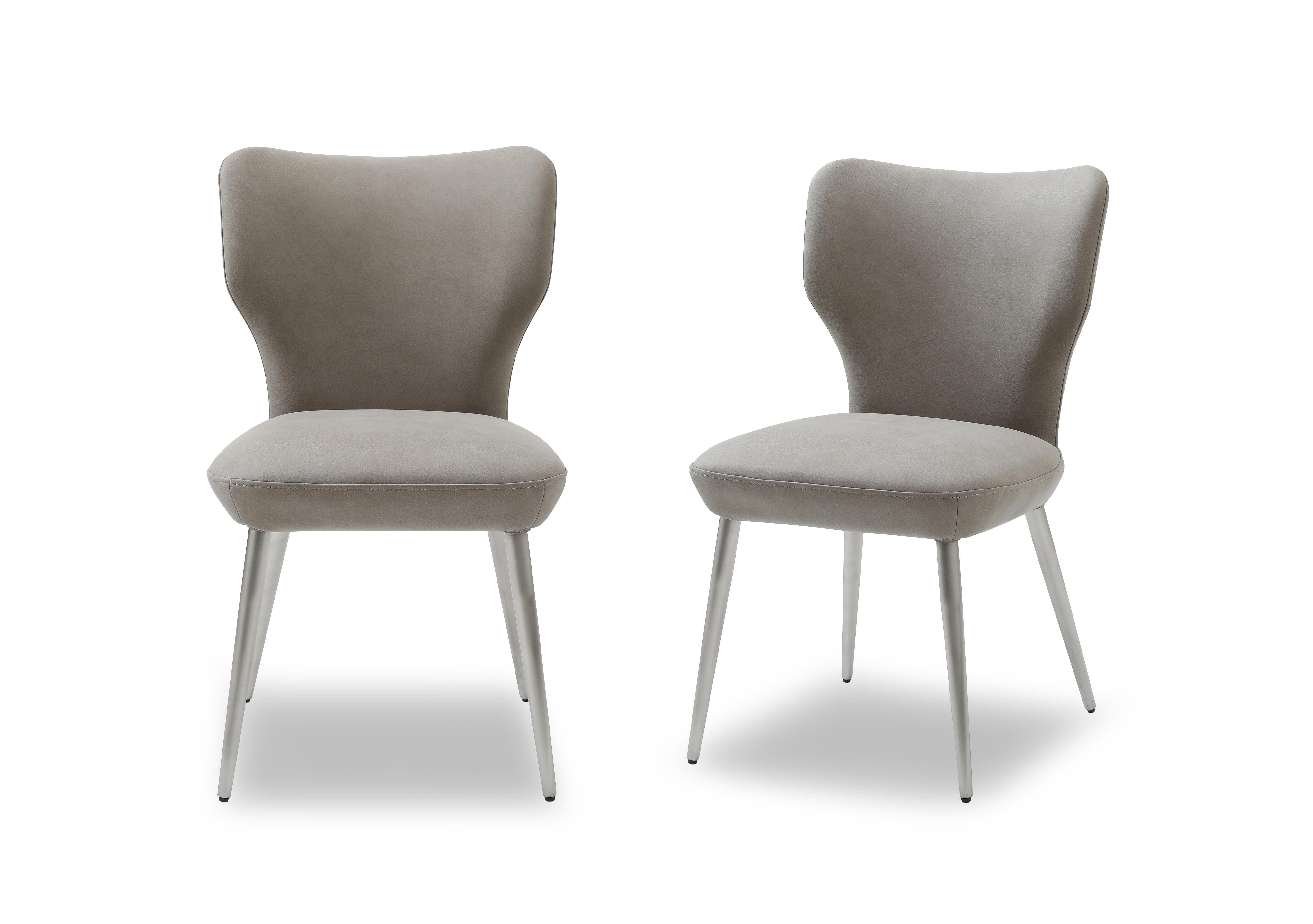 Elegante Pair of Dining Chairs in Taupe on Furniture Village