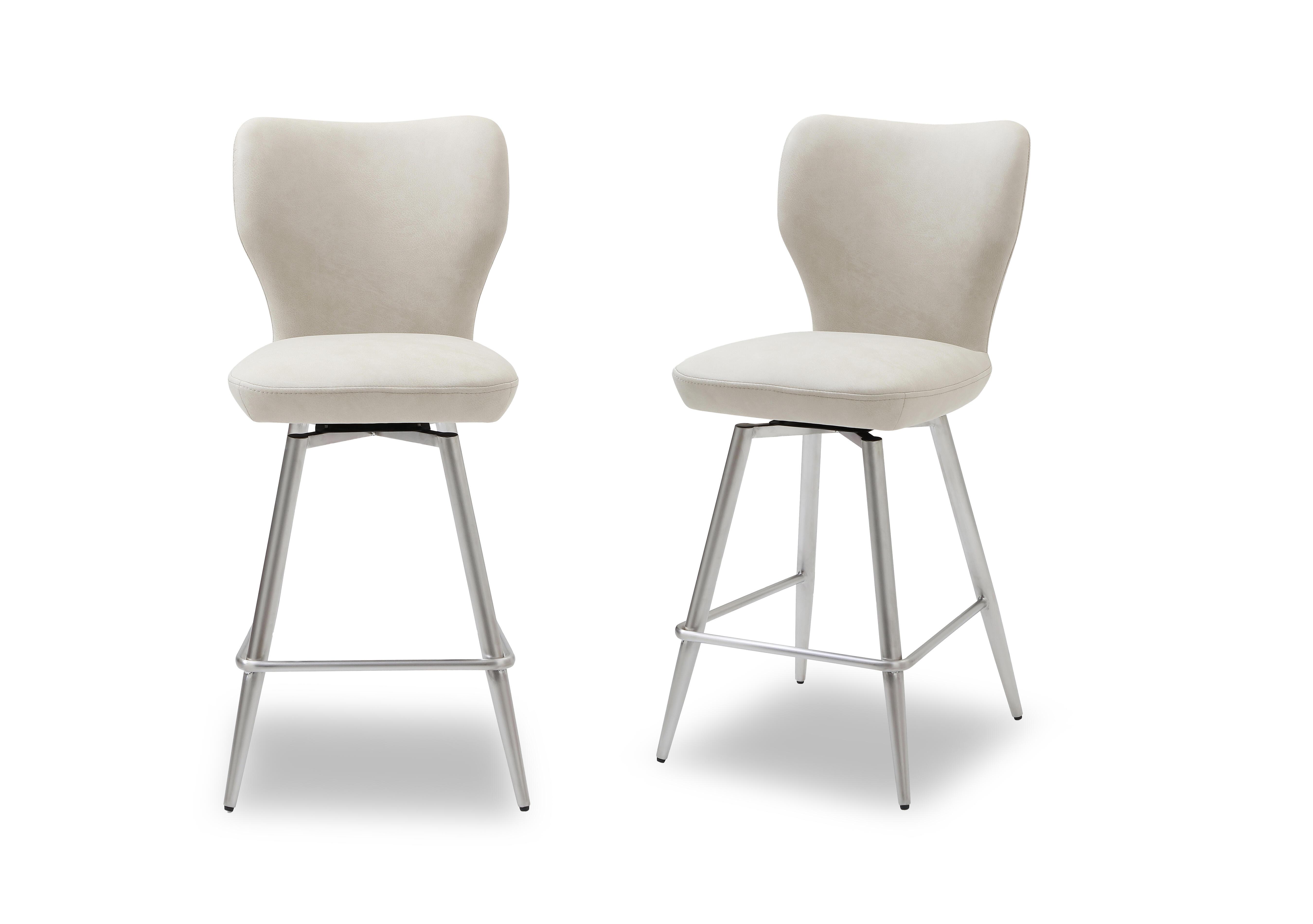 Elegante Pair of Bar Stools in Ivory on Furniture Village
