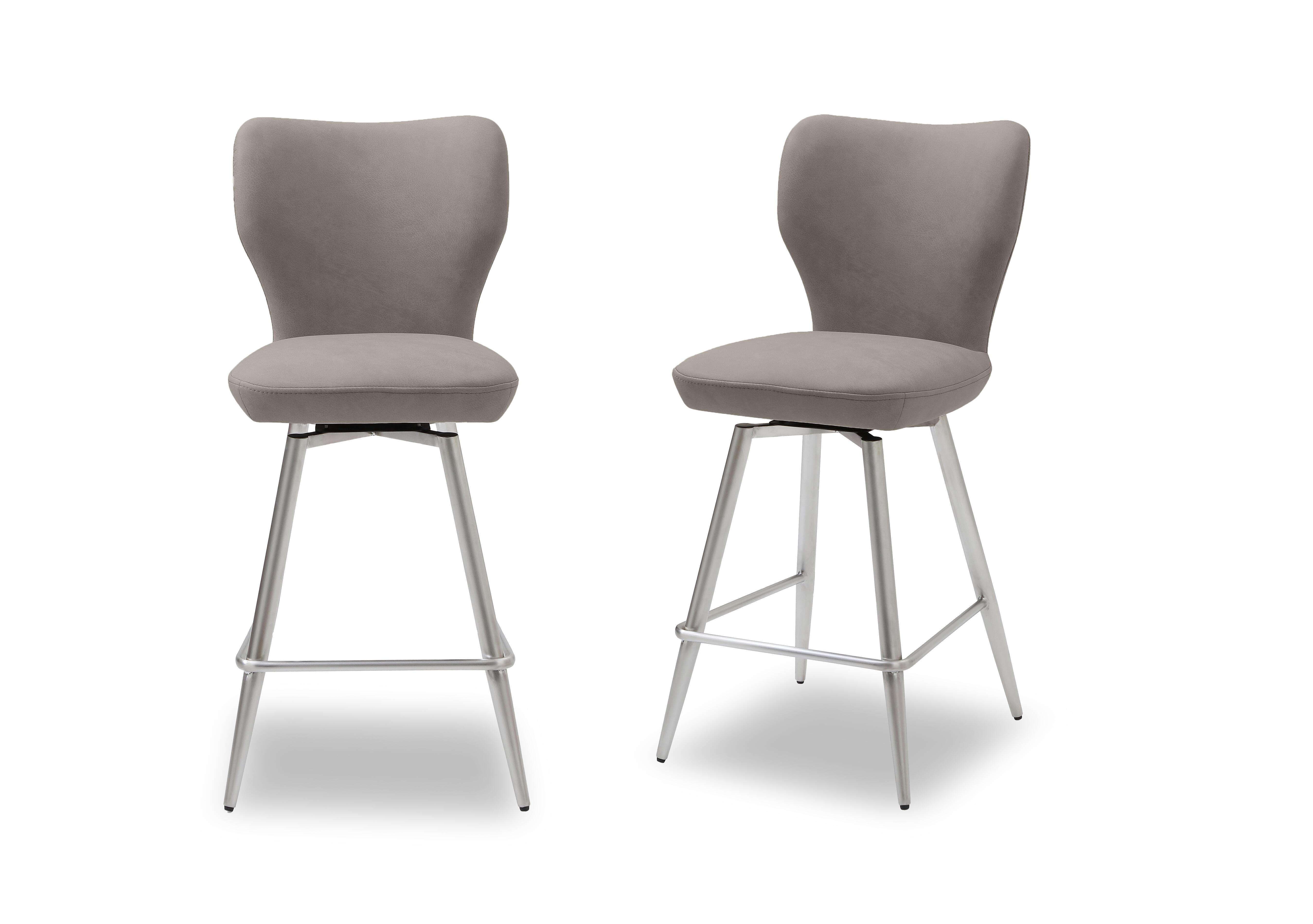 Elegante Pair of Bar Stools in Taupe on Furniture Village