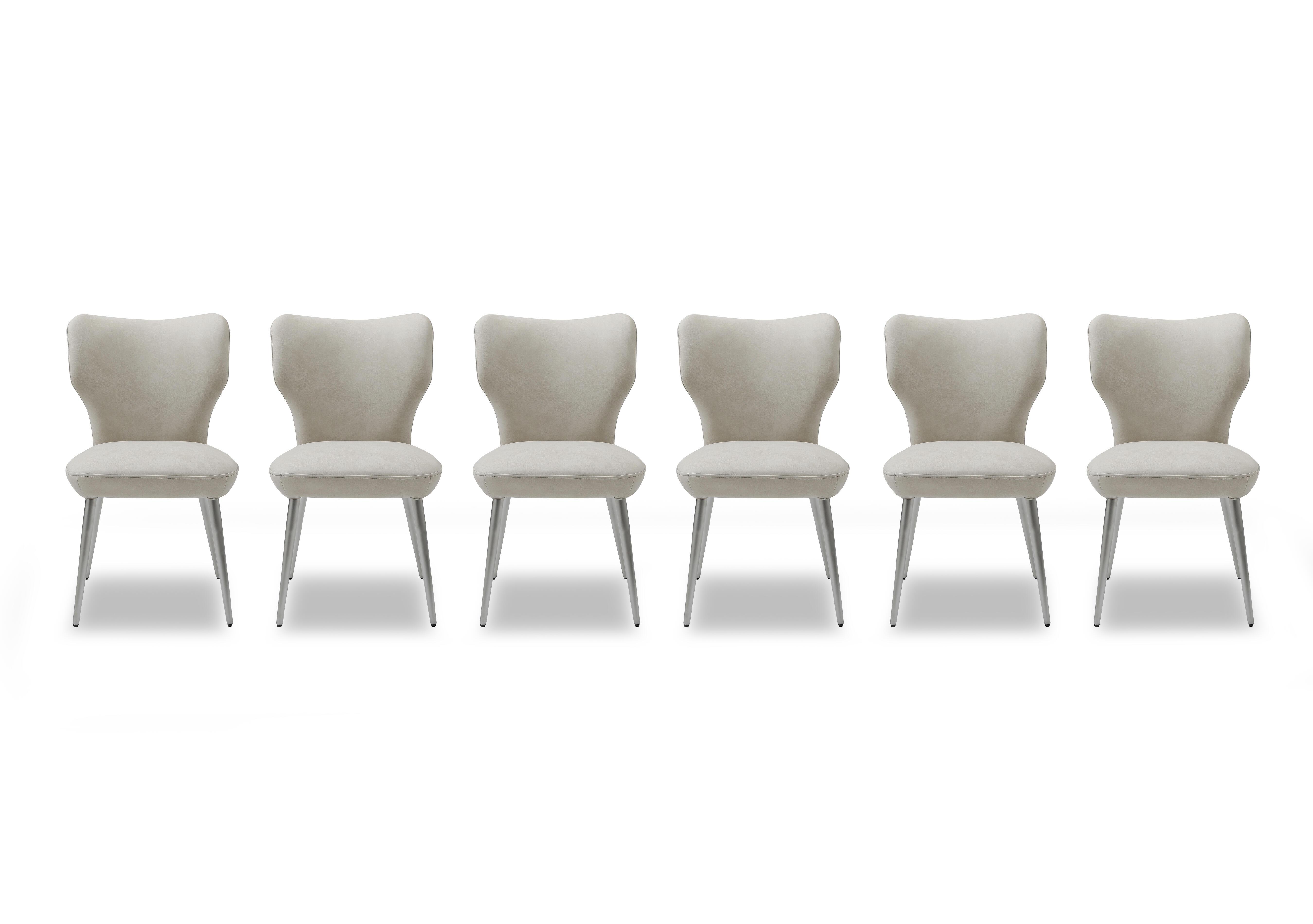 Elegante Set of 6 Dining Chairs in Ivory on Furniture Village