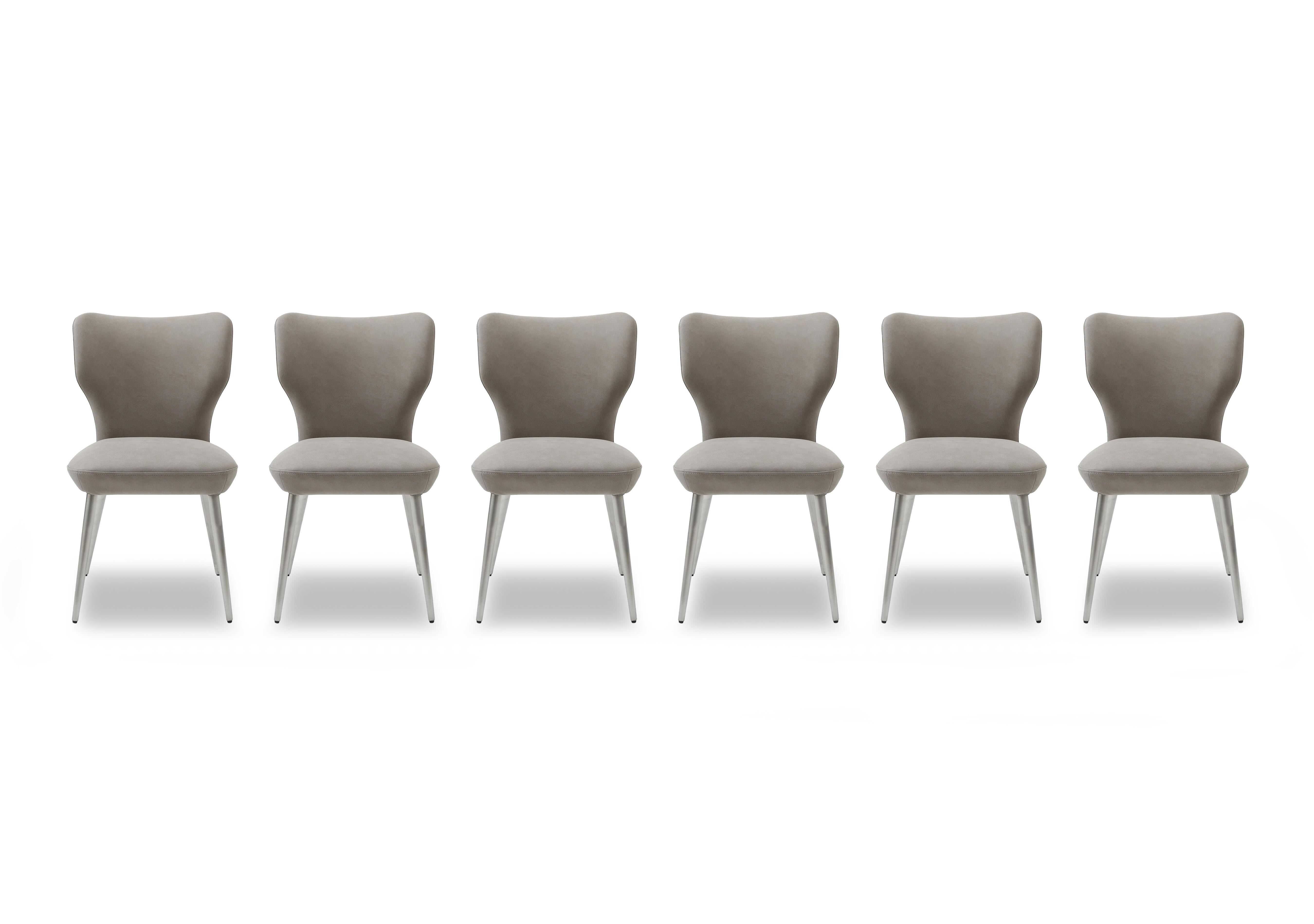 Elegante Set of 6 Dining Chairs in Taupe on Furniture Village